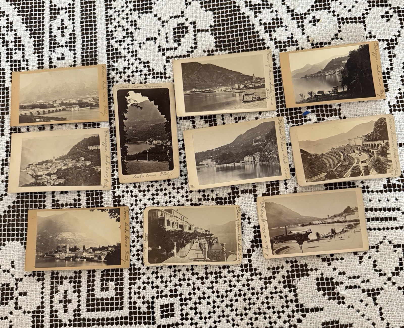 CDV Souvenirs of Lake Como, Italy & area. Late 1800’s Ten Total CDV Souvenirs of Lake Como, Italy & area. Late 1800’s Ten Total