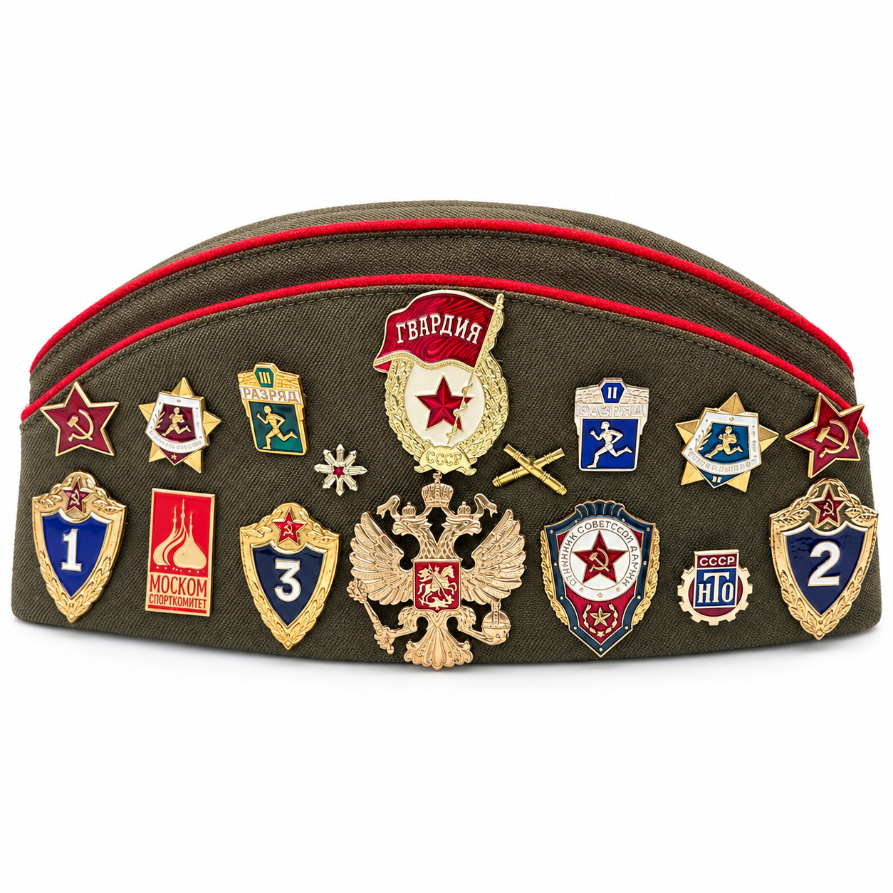 Vtg 1990 USSR Soviet Military Pilotka Cap Marked 17 Pins 3 Patches Russian Army Vtg 1990 USSR Soviet Military Pilotka Cap Marked 17 Pins 3 Patches Russian Army