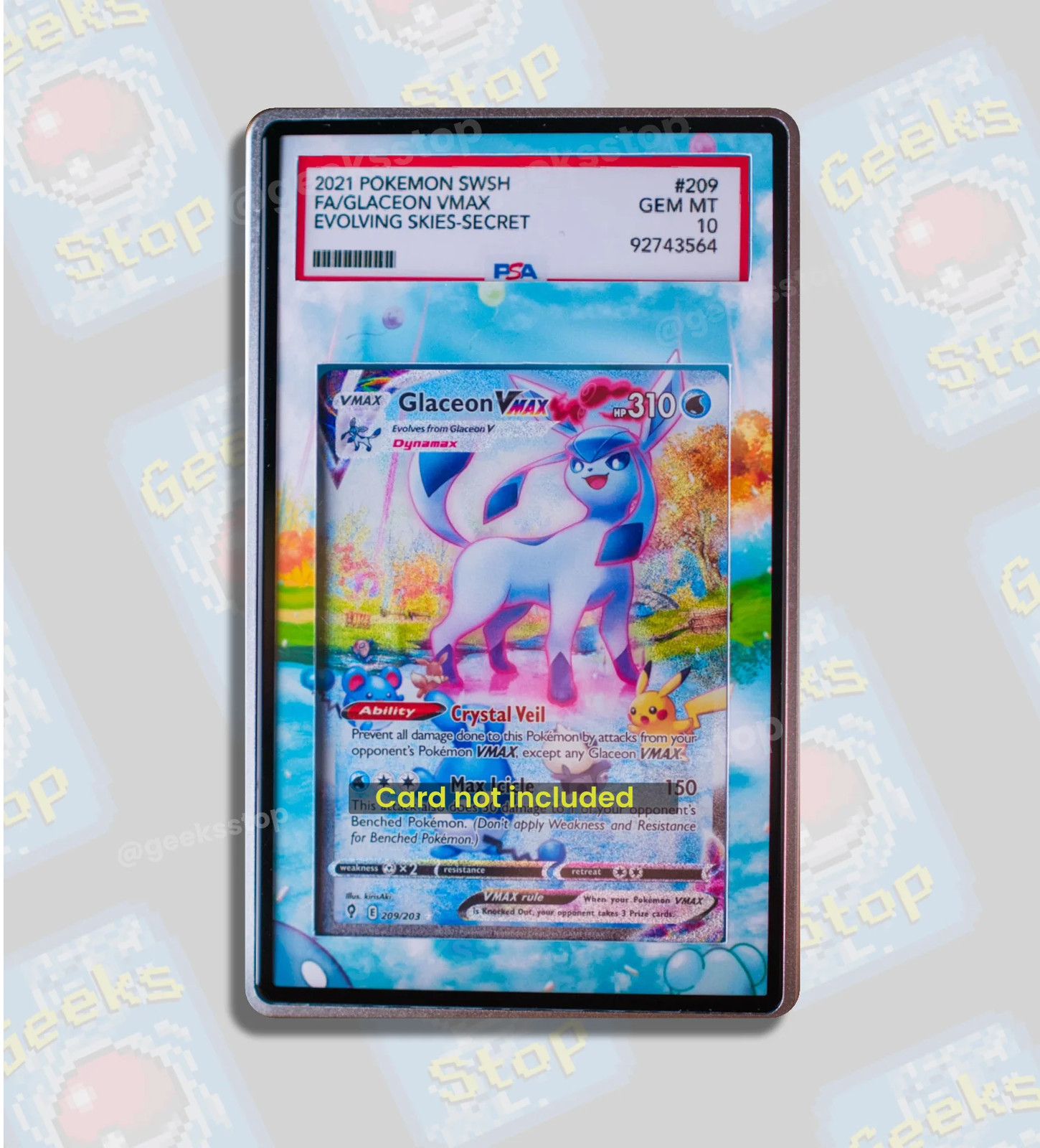 Glaceon VMAX Alt Art PSA CGC Beckett | Display Case Extended Art for Pokémon Car