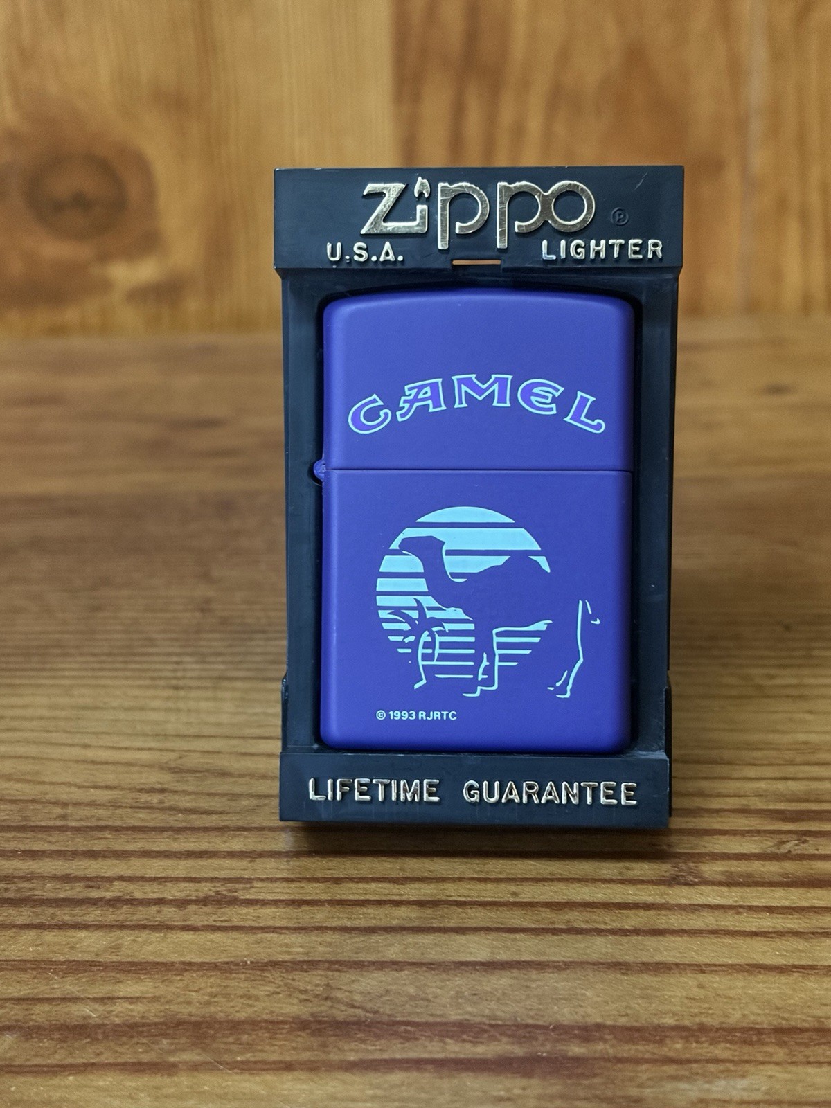 Vintage Joe Camel 1993 Matte Purple Zippo Lighter with Teal Print Mint In Box Vintage Joe Camel 1993 Matte Purple Zippo Lighter with Teal Print Mint In Box