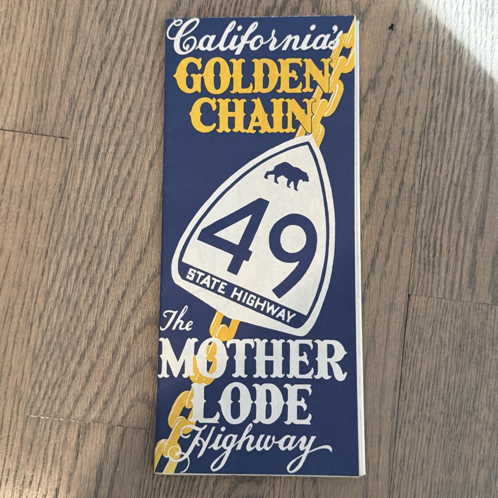 California\'s GOLDEN CHAIN, MOTHER LODE HIGHWAY 49 Map Brochure Ephemera Art California\'s GOLDEN CHAIN, MOTHER LODE HIGHWAY 49 Map Brochure Ephemera Art