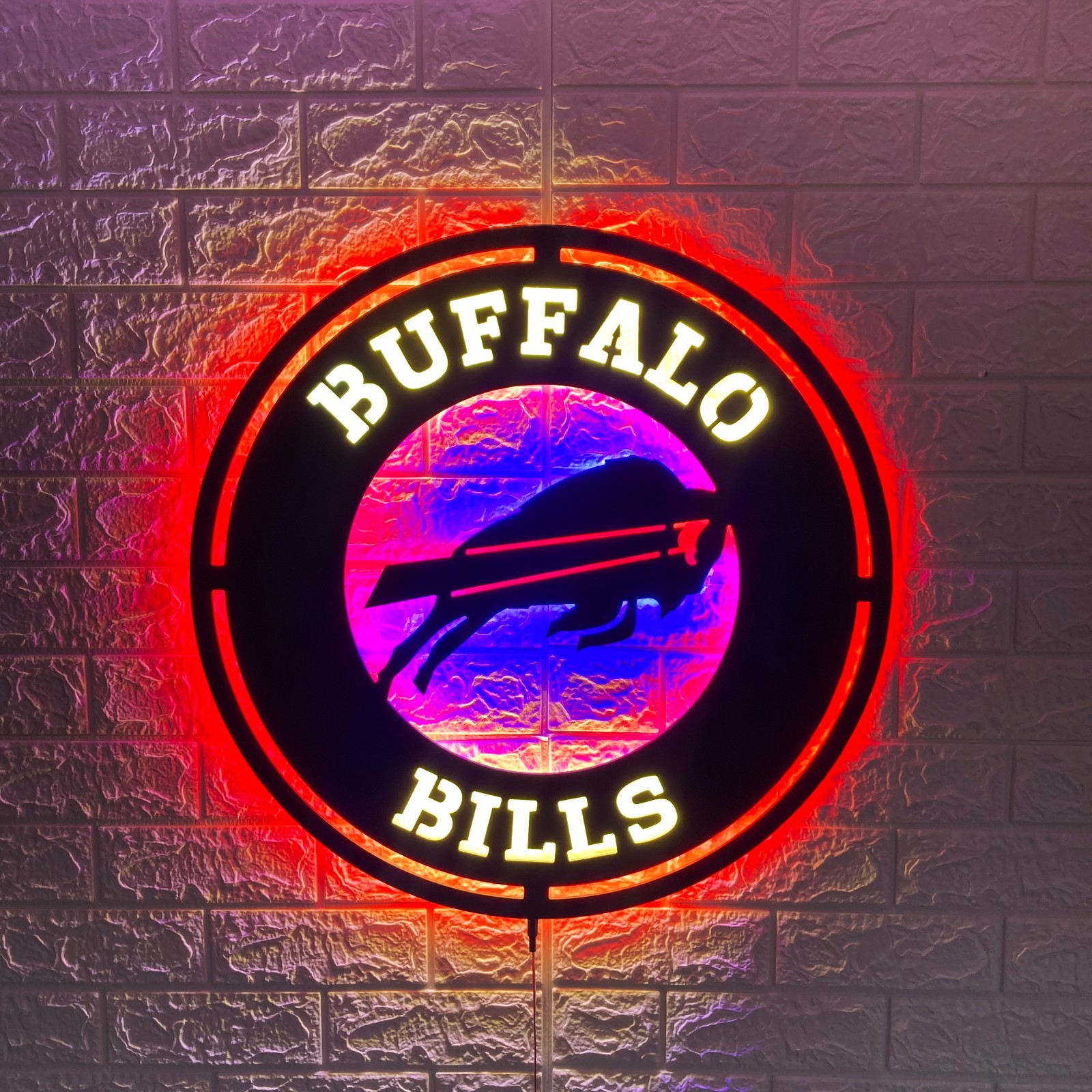 Buffalo Bills Round Football Team Logo LED Neon Light Sign 15 inch Buffalo Bills Round Football Team Logo LED Neon Light Sign 15 inch