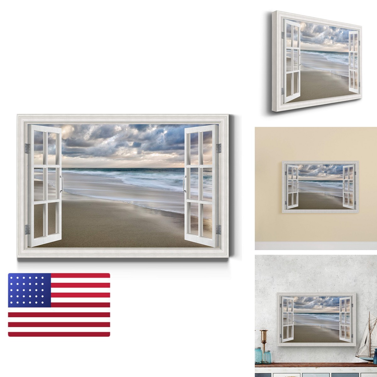 Renditions Gallery Canvas Art Window View Calm Morning 32X48