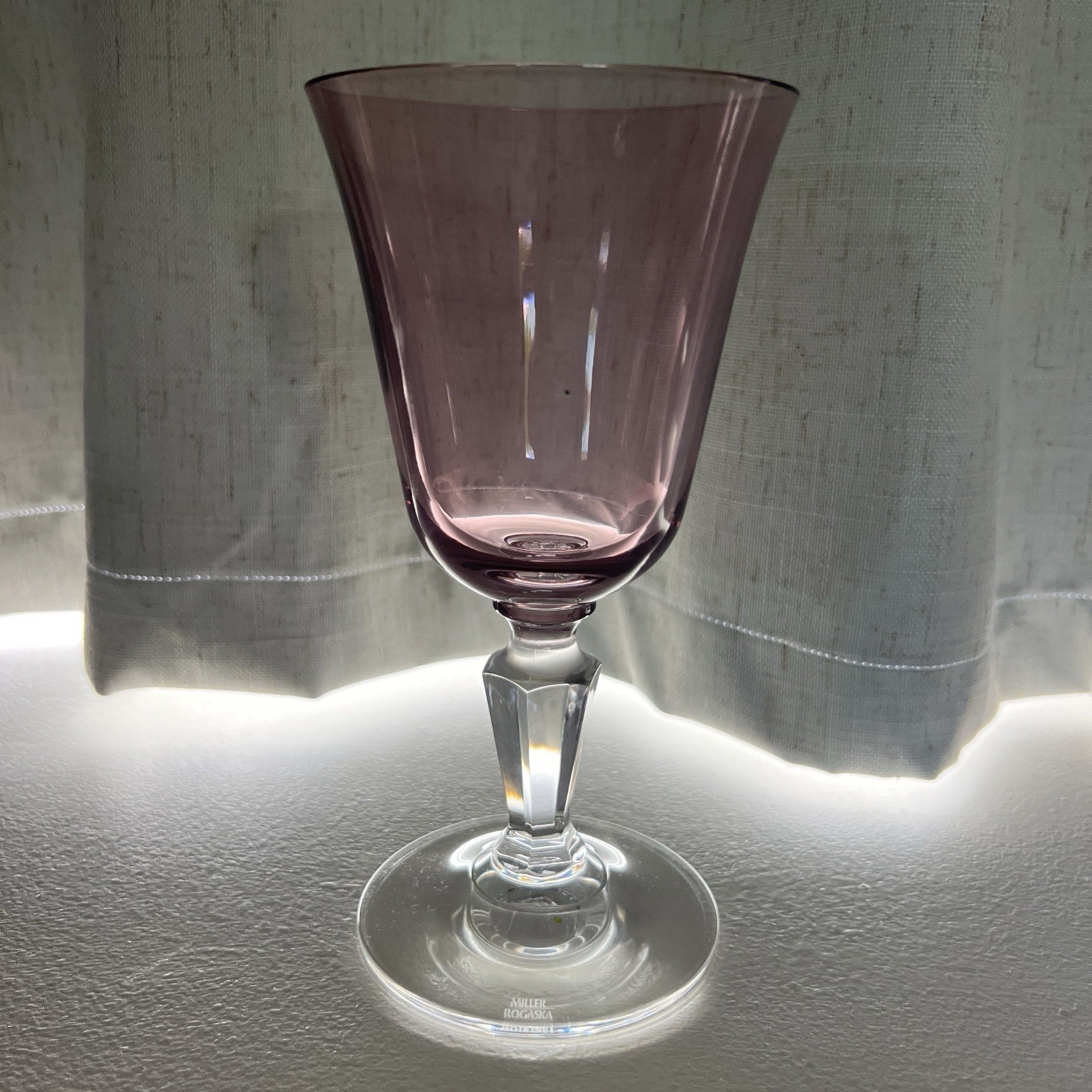 Rogaska Alfresco Amethyst Wine Glass Crystal 6 3/4 Rogaska Alfresco Amethyst Wine Glass Crystal 6 3/4