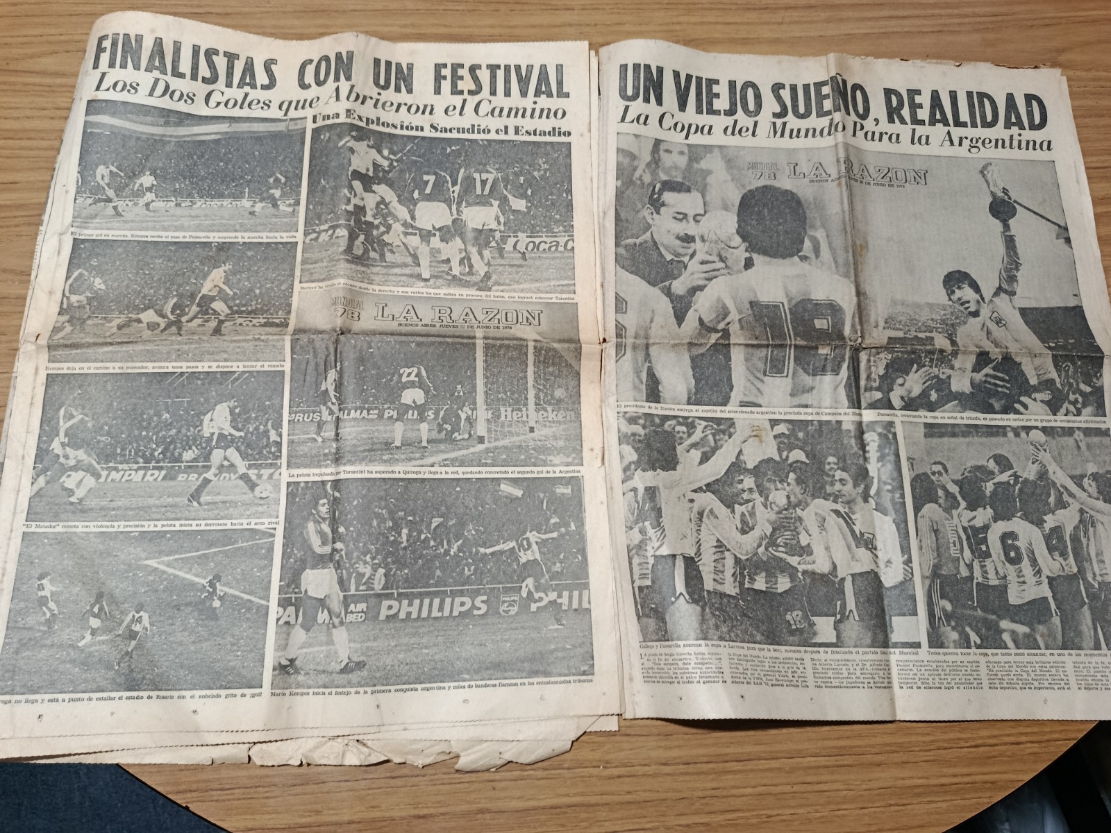 Vintage 1978 FIFA World Cup Champions argentina la Razón Newspaper Históric Vintage 1978 FIFA World Cup Champions argentina la Razón Newspaper Históric