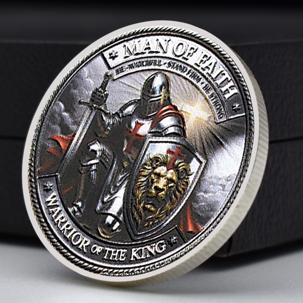 Christian Lion of Judah Knight Coin Man of Faith Bible Challenge Coin Gift Medal Christian Lion of Judah Knight Coin Man of Faith Bible Challenge Coin Gift Medal