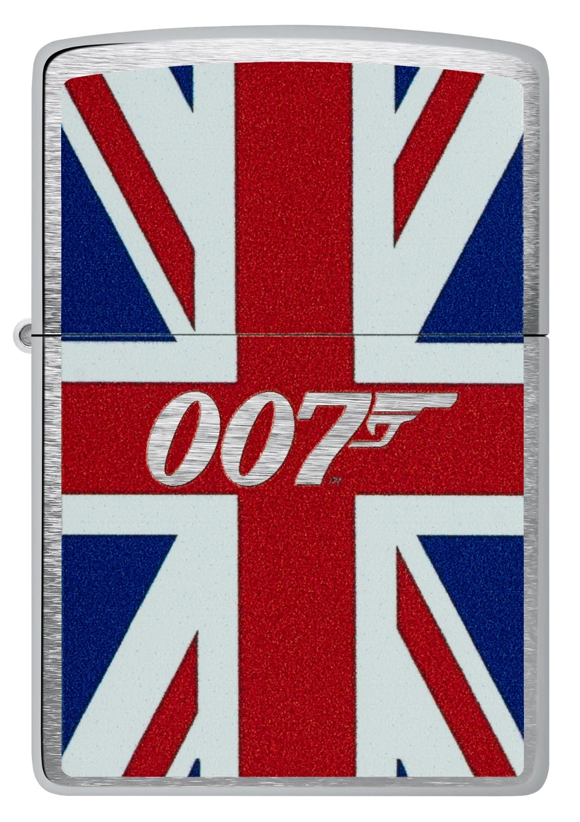 Zippo 007 James Bond Union Jack Design Brushed Chrome 46801 Zippo 007 James Bond Union Jack Design Brushed Chrome 46801