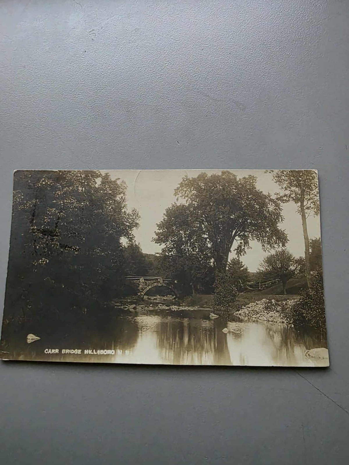 RPPC Carr Bridge HIllsboro New Hampshire Lake Park View c1914