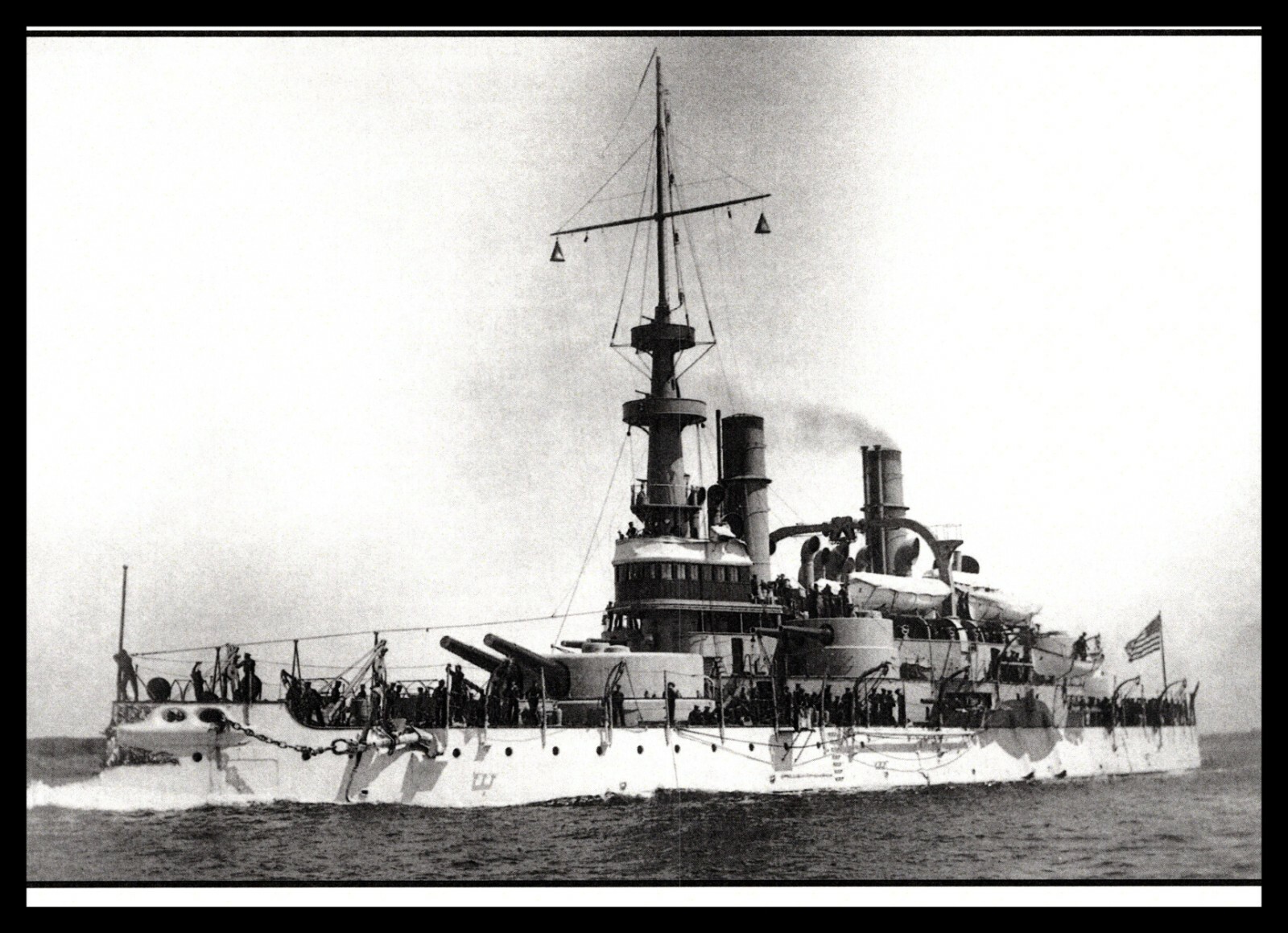 Postcard USS Indiana BB-1 Postcard USS Indiana BB-1