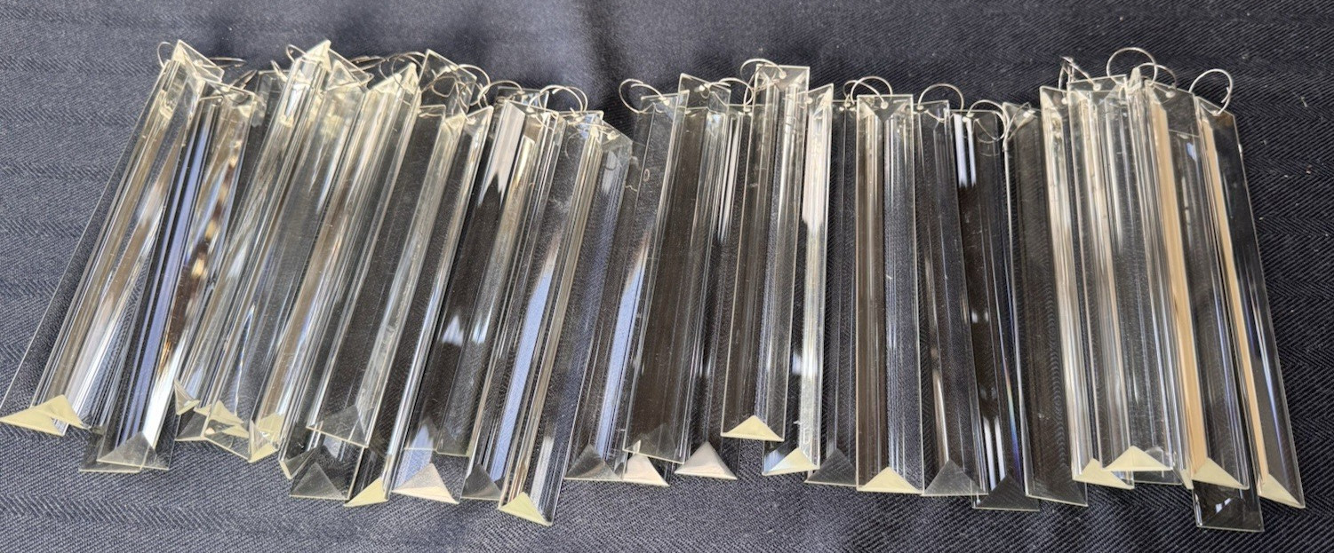 Vintage Chandelier Crystals Long Triangular Prisms 36 Available Vintage Chandelier Crystals Long Triangular Prisms 36 Available