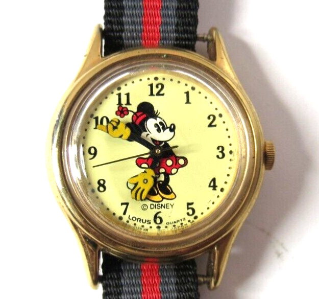 VTG LADIES\' QUARTZ LORUS DISNEY MINNIE MOUSE LORUS WRISTWATCH V515-6080 A1 RUN VTG LADIES\' QUARTZ LORUS DISNEY MINNIE MOUSE LORUS WRISTWATCH V515-6080 A1 RUN