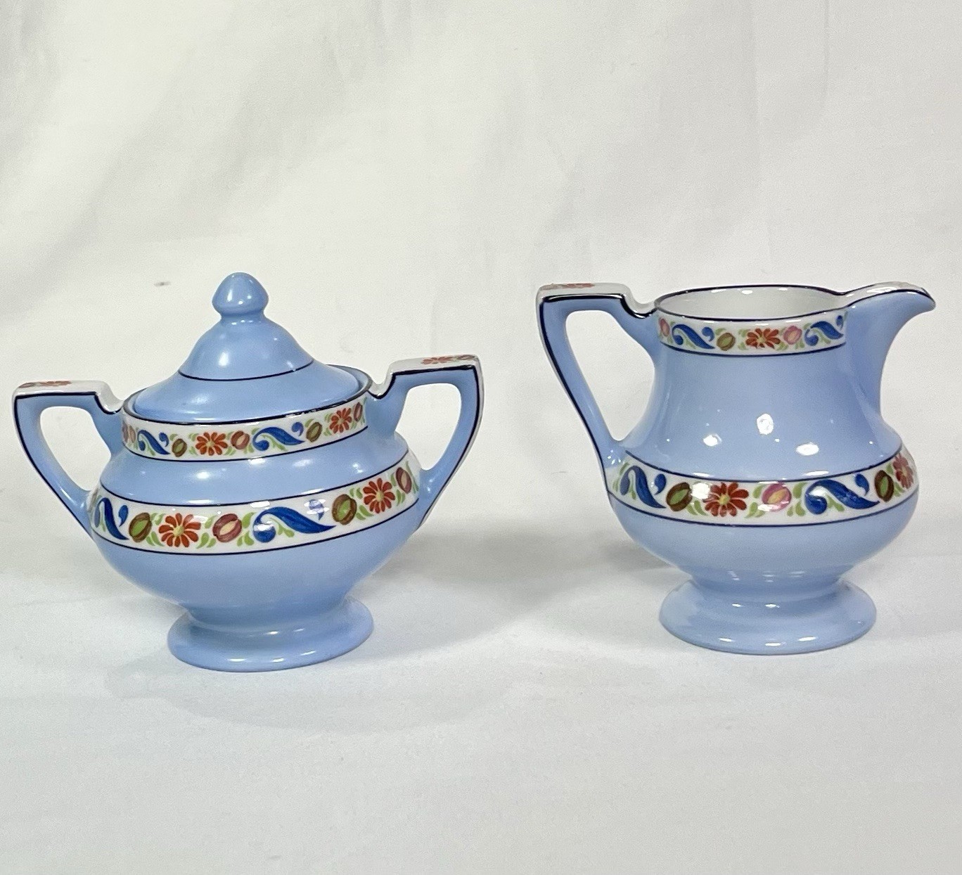 Vintage Fraunfelter Ohio Creamer & Sugar Set, Royal-Rochester Hand Painted 2633 Vintage Fraunfelter Ohio Creamer & Sugar Set, Royal-Rochester Hand Painted 2633