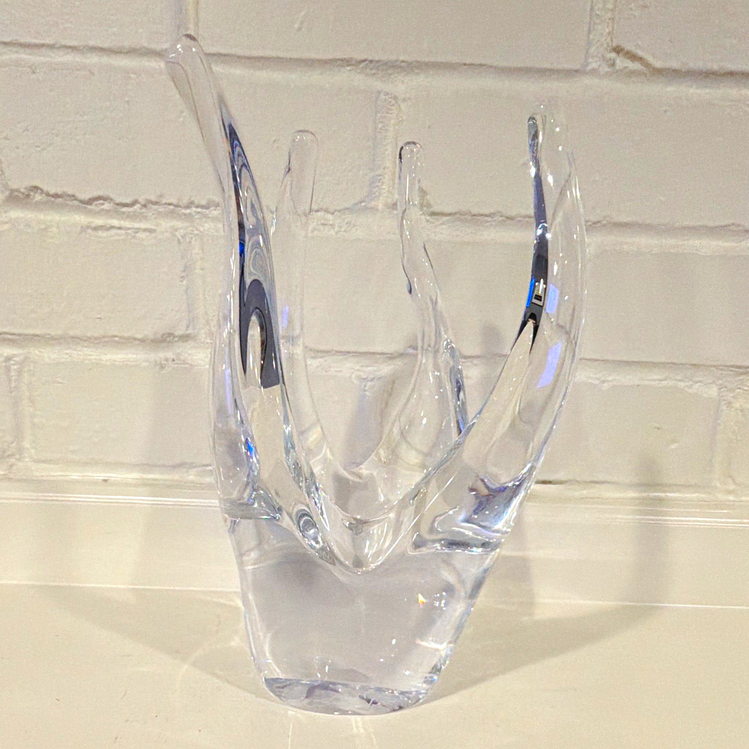 Signed Simon Pearce Clear Art Glass – Fire Sculpture very RARE