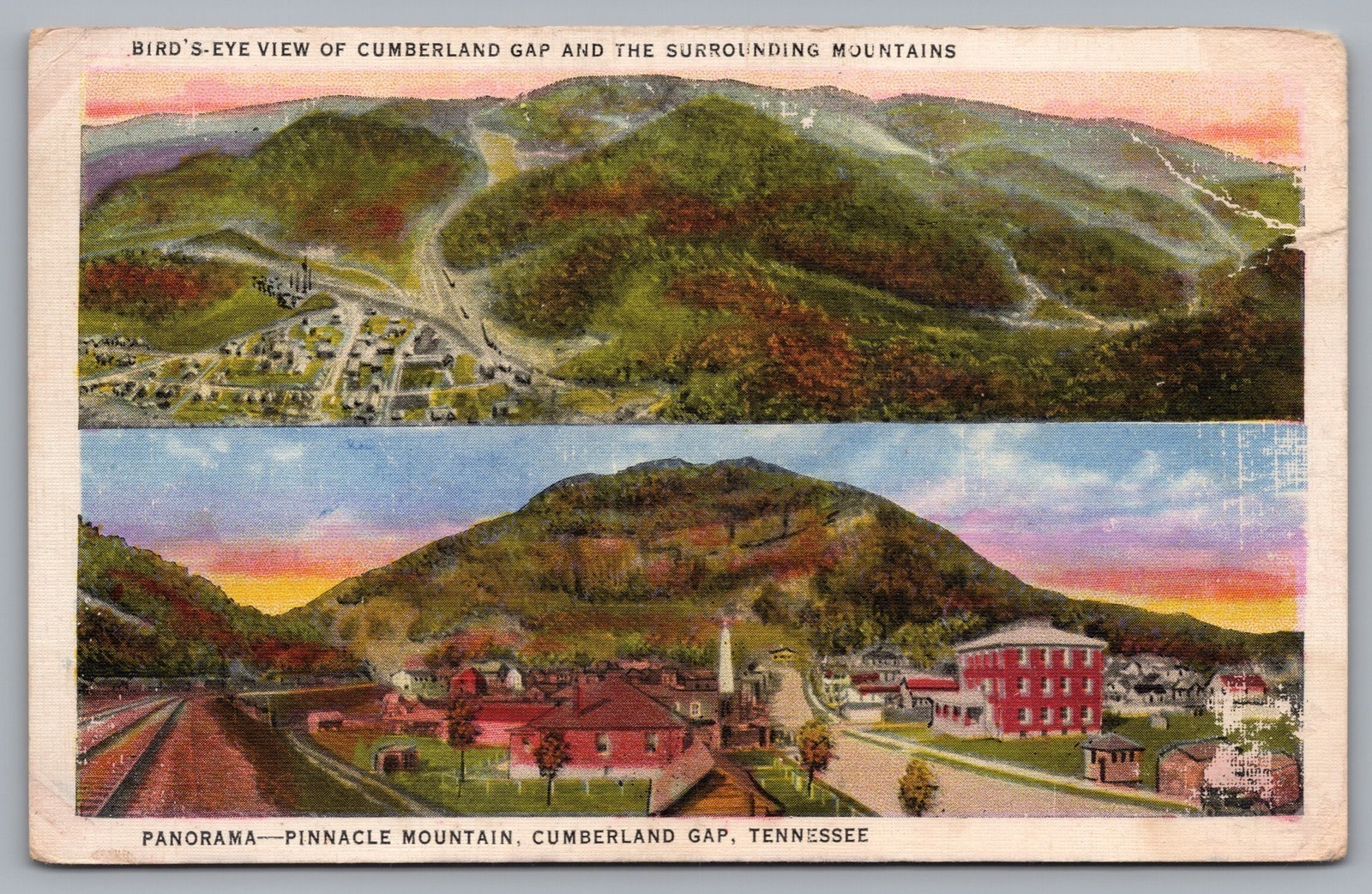 Bird\'s Eye View Of Cumberland Gap And The Surrounding Mountains Postcard TS-304