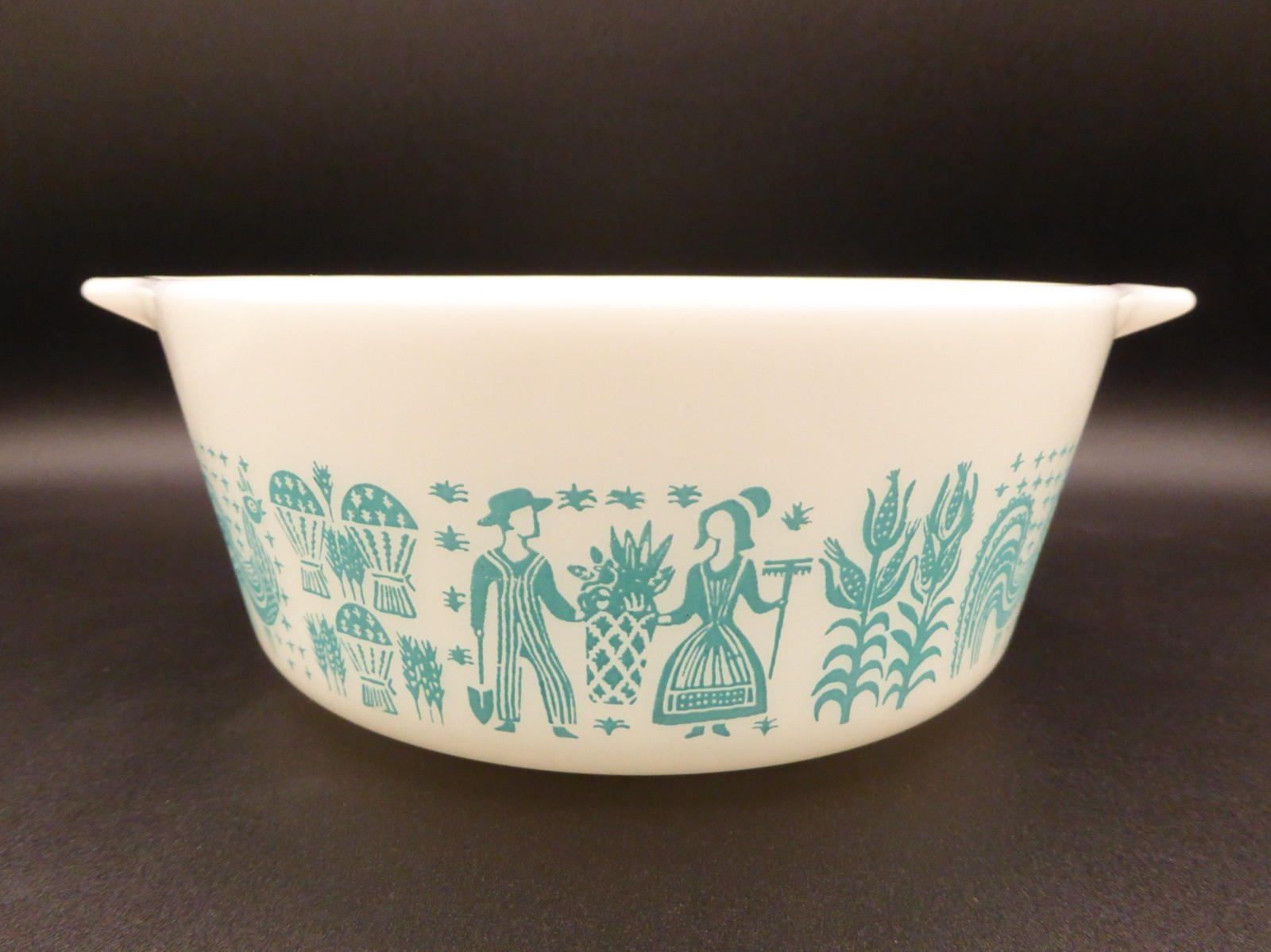 Vintage Pyrex 472 Butterprint Amish Casserole Dish Turquoise 1.5 Pint - No Lid