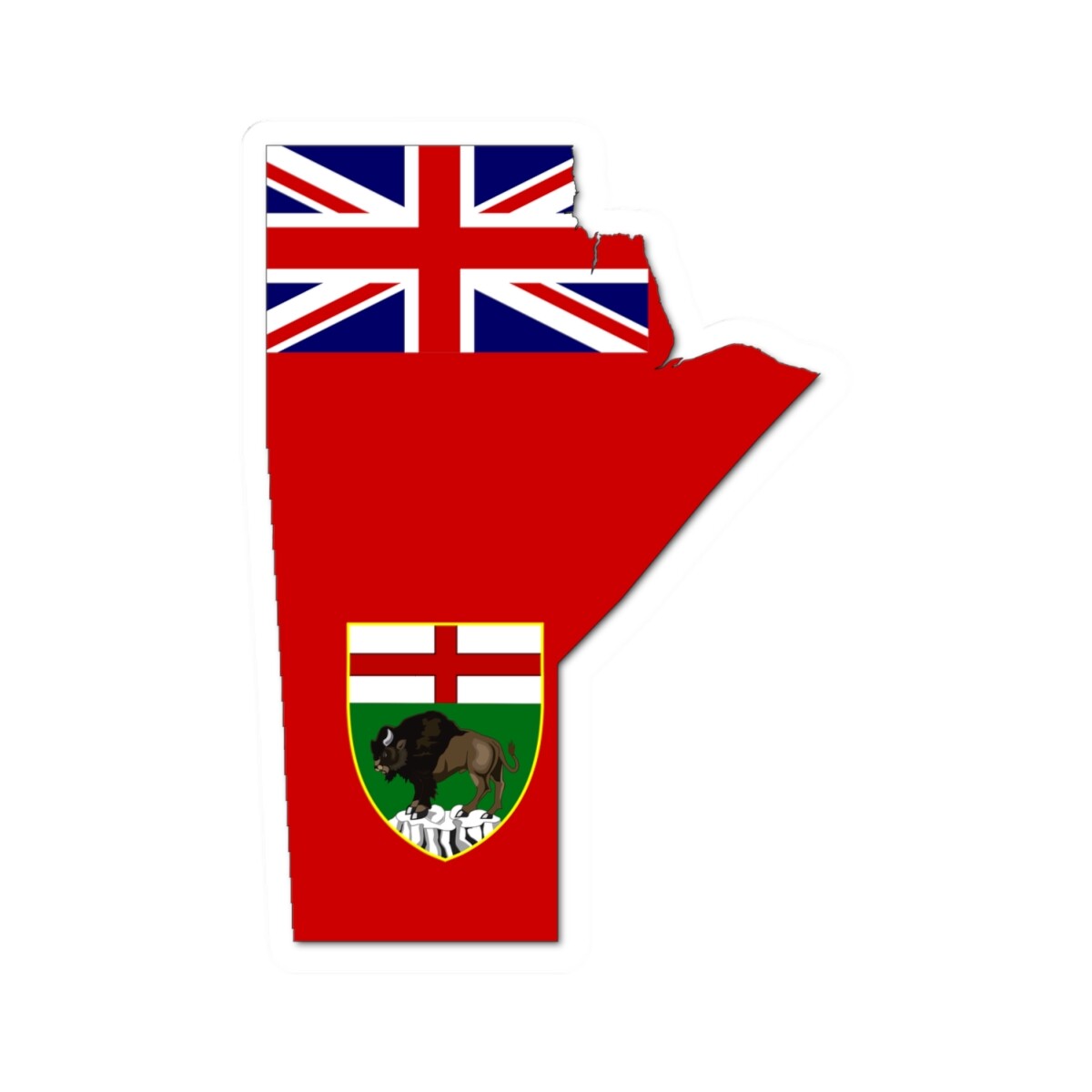 Flag-map of Manitoba (Canada) STICKER Vinyl Kiss-Cut Decal