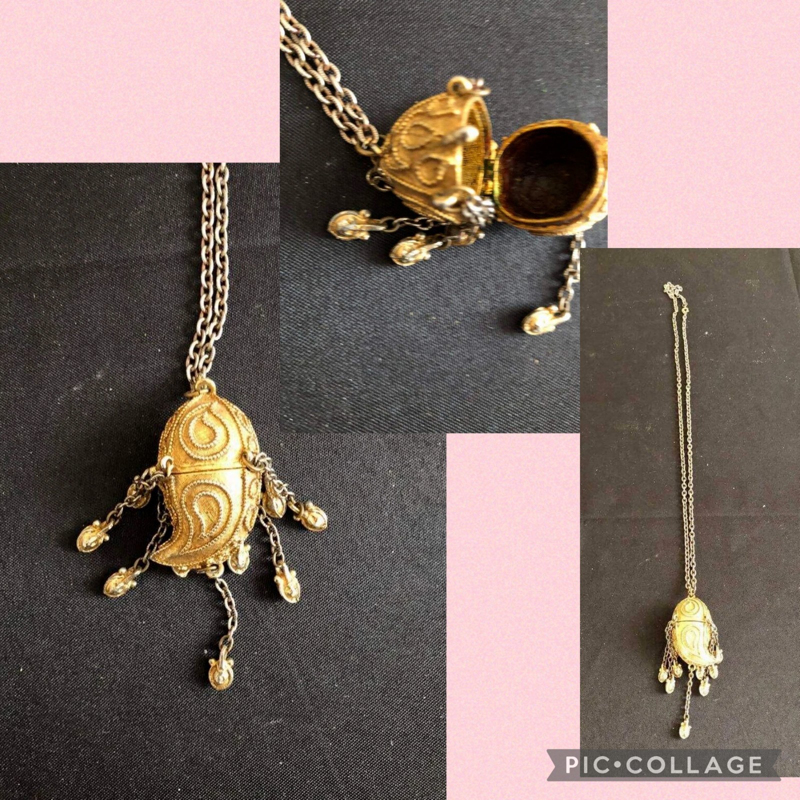 VTG 1971 Estee Lauder Sunshine Necklace Compact Azuree Solid Perfume Rare VF VTG 1971 Estee Lauder Sunshine Necklace Compact Azuree Solid Perfume Rare VF