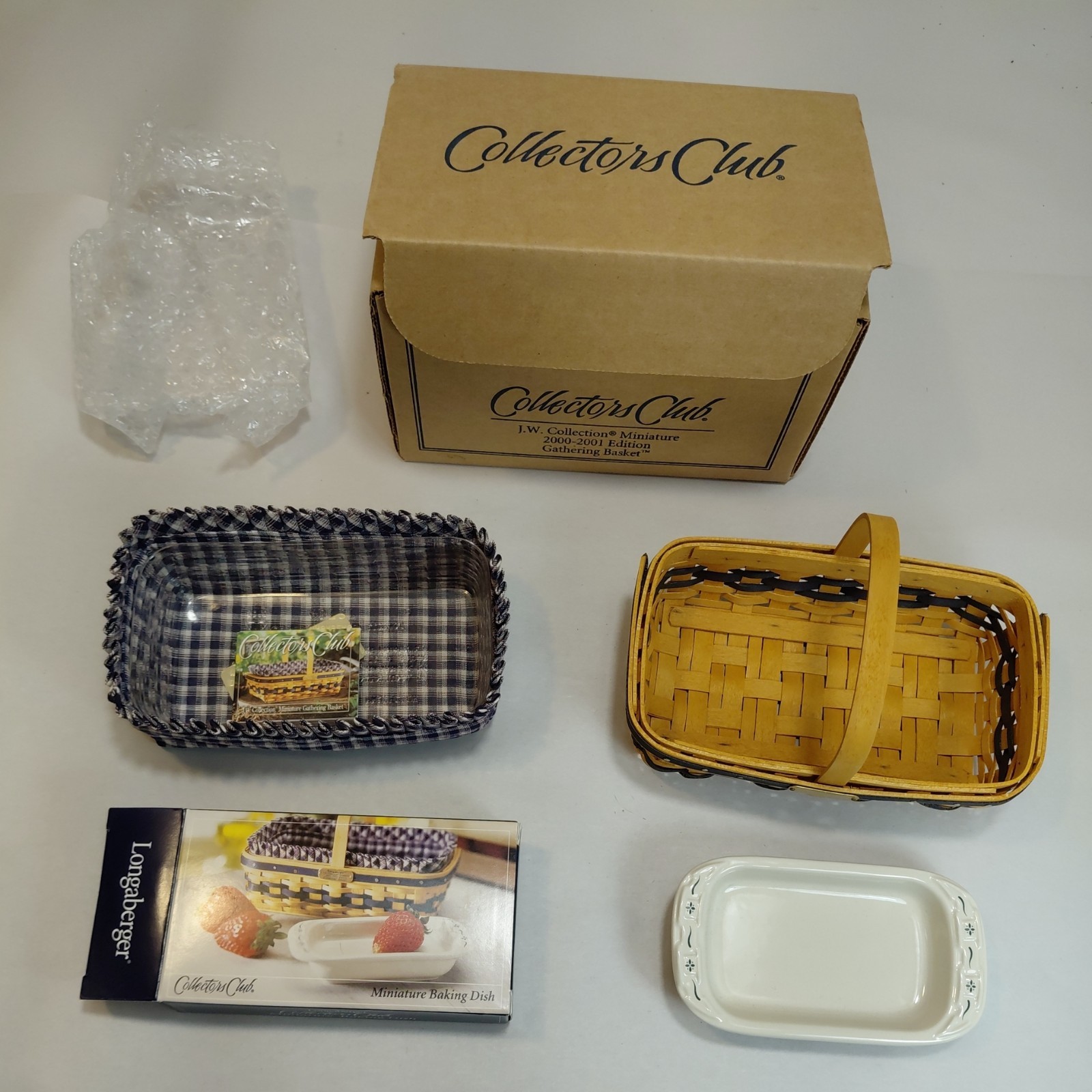 2000 Longaberger Collectors Club J.W. Miniature Bread & Milk Basket NWB