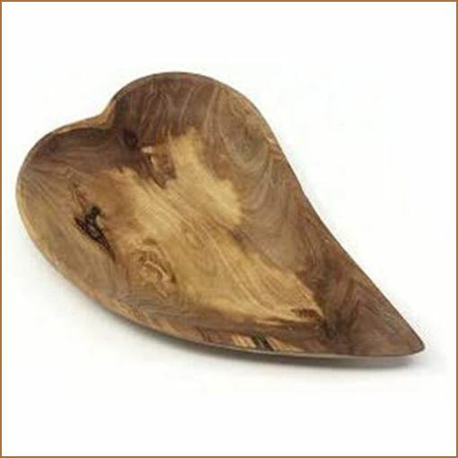 Wooden Olive Wood Heart Shaped serving Dish Bowl -Handmade and Hand Carved 