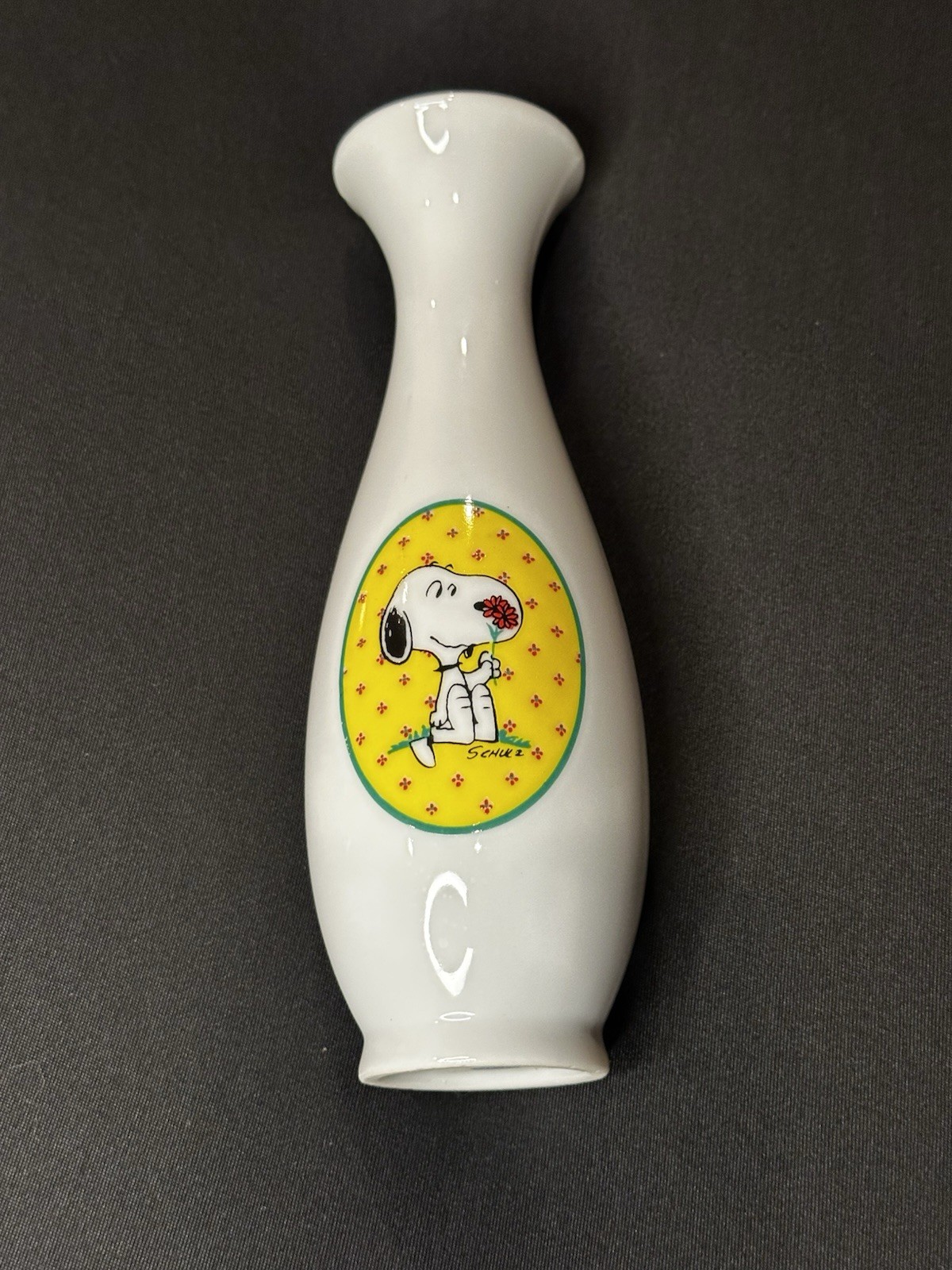 VTG  Peanuts SNOOPY Ceramic Bud Flower Vase United Feature Syndicate UFS HTF EUC