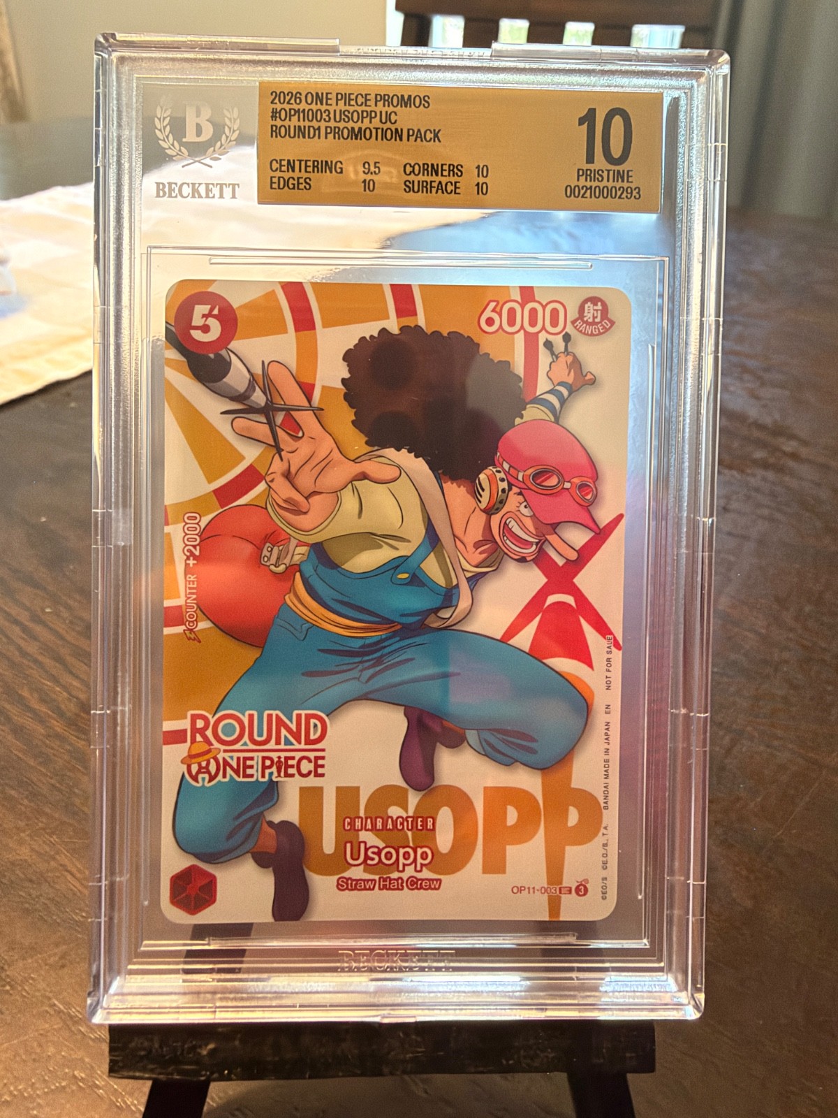 🔥Usopp UC/(Round1 Promotion Pack) OP11-003 One Piece Promo  BGS 10 Pristine