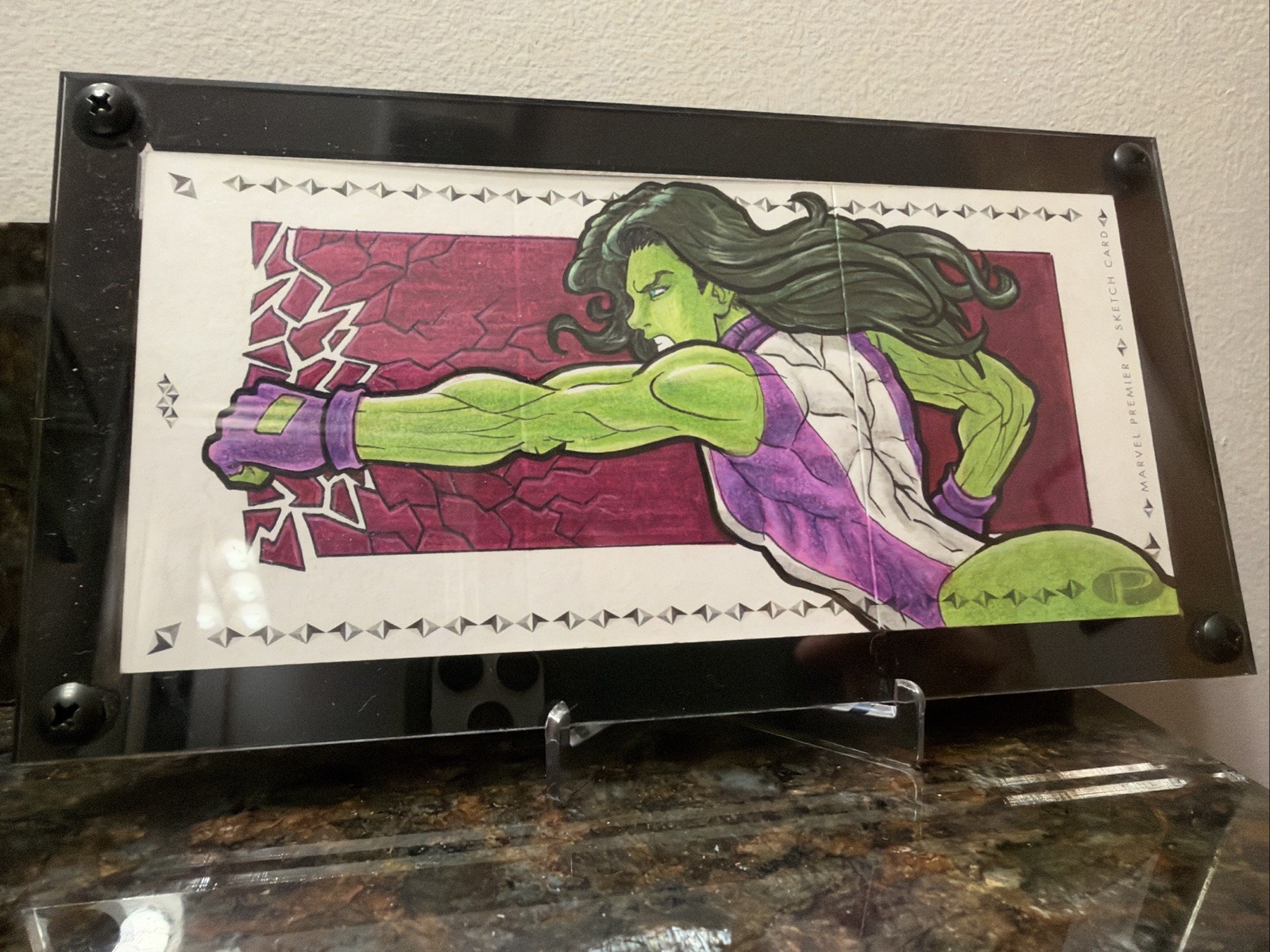 2019 Marvel Premier Sketch Card 1/1 Vicente Moavero 3 Panel Triple She Hulk