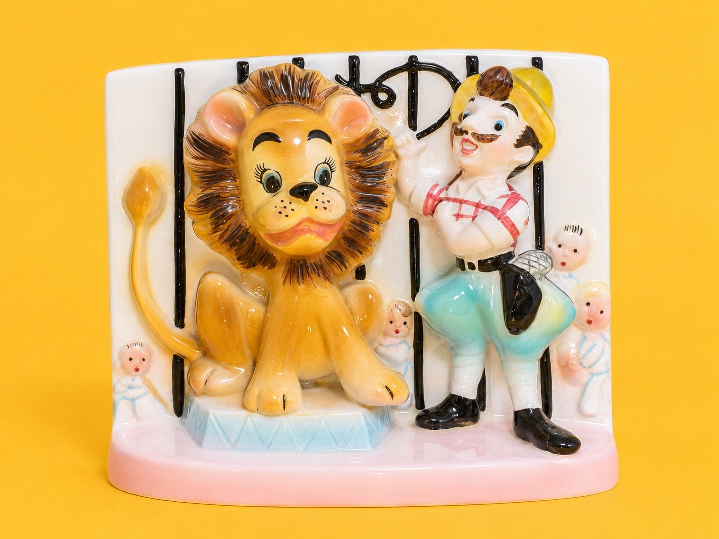 CUTE Vintage Circus Figurine Planter Japan 1950s Kitschy Retro Napco Ceramic
