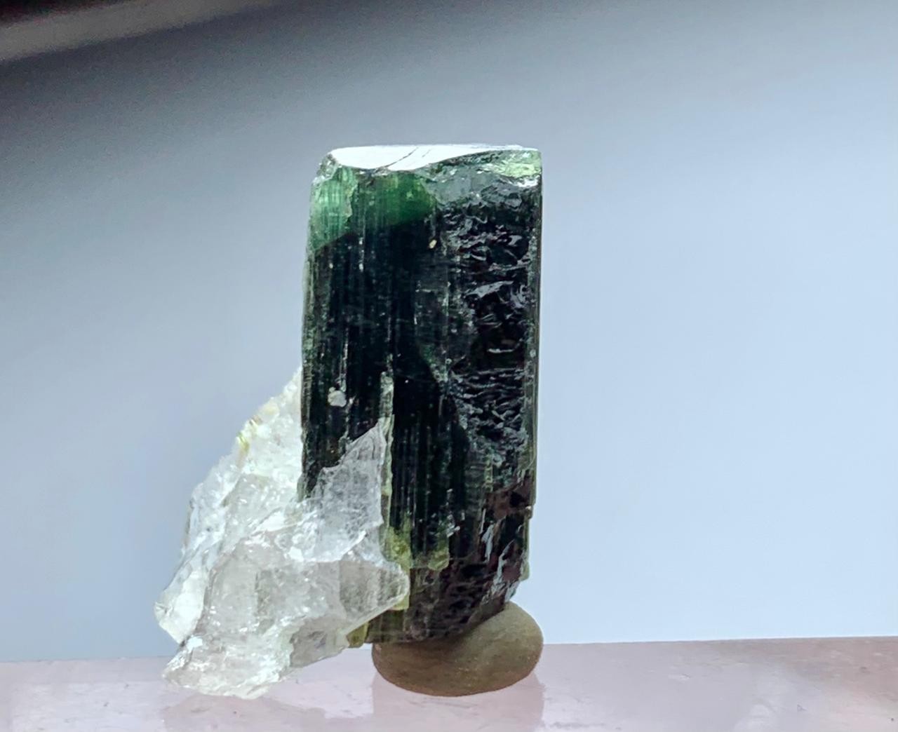 29.25 Cts Tarminated Bi Color Tourmalinen Crystal with Matrix from Afghanistan