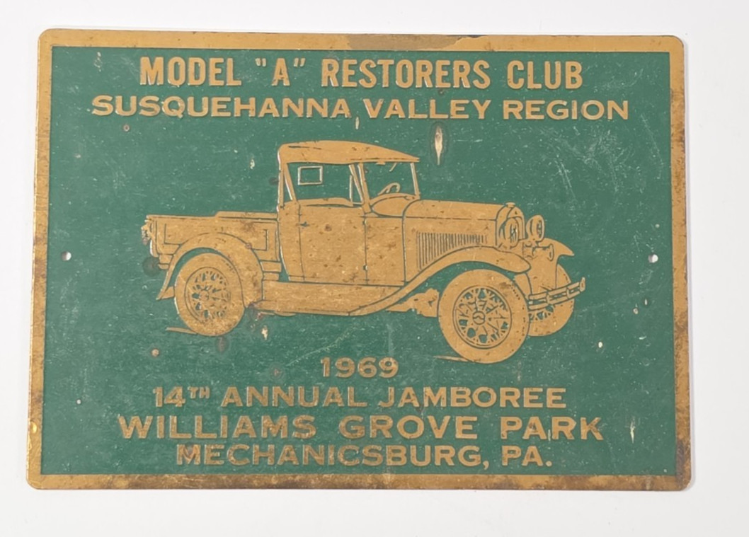 1969 Ford Model A Restorers Club Jamboree Dash Plaque Williams Grove PA 1969 Ford Model A Restorers Club Jamboree Dash Plaque Williams Grove PA