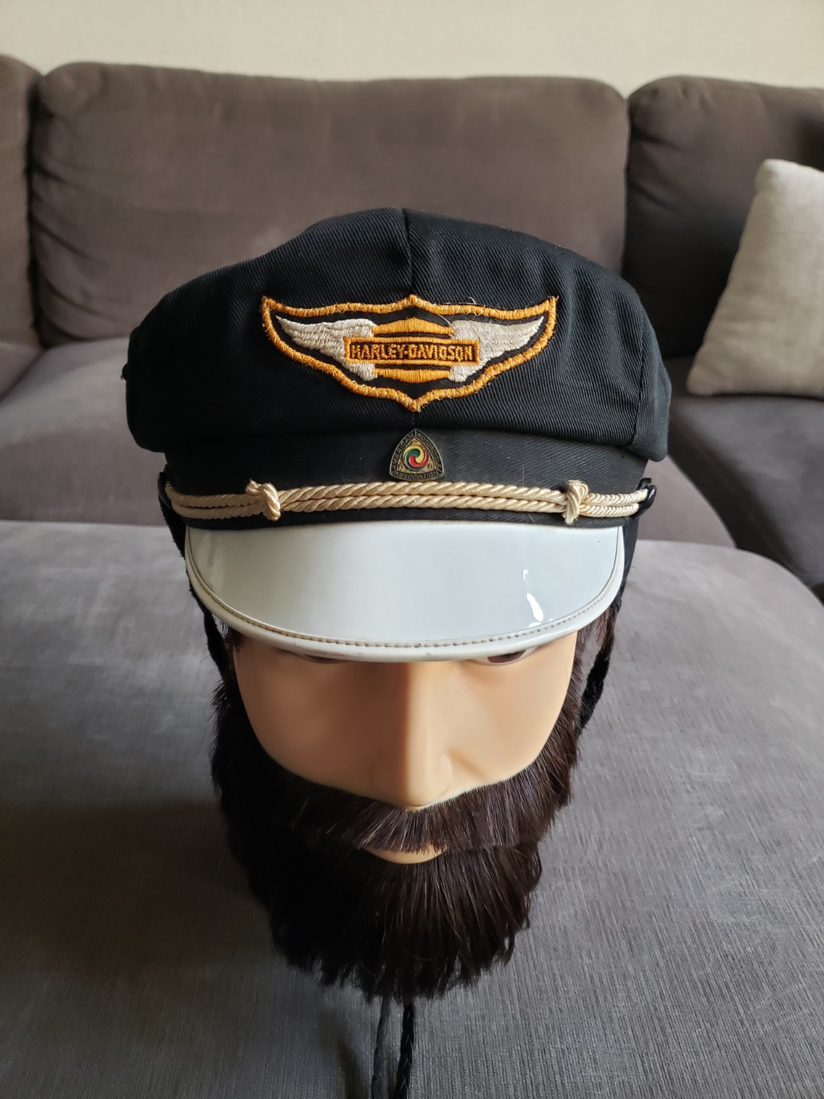 VTG 1950s Harley Davidson Captains Hat Size 7 Motorcycle Metal Bike Americana VTG 1950s Harley Davidson Captains Hat Size 7 Motorcycle Metal Bike Americana