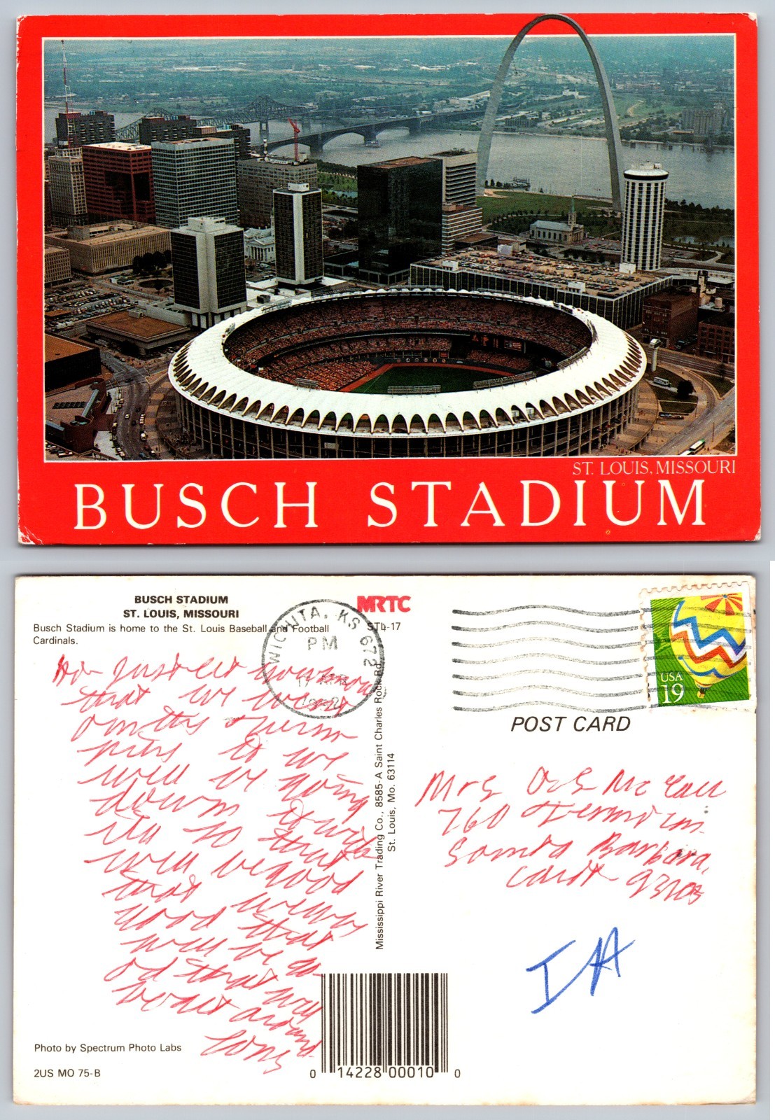 Continental Busch Stadium St Louis Missouri Postcard