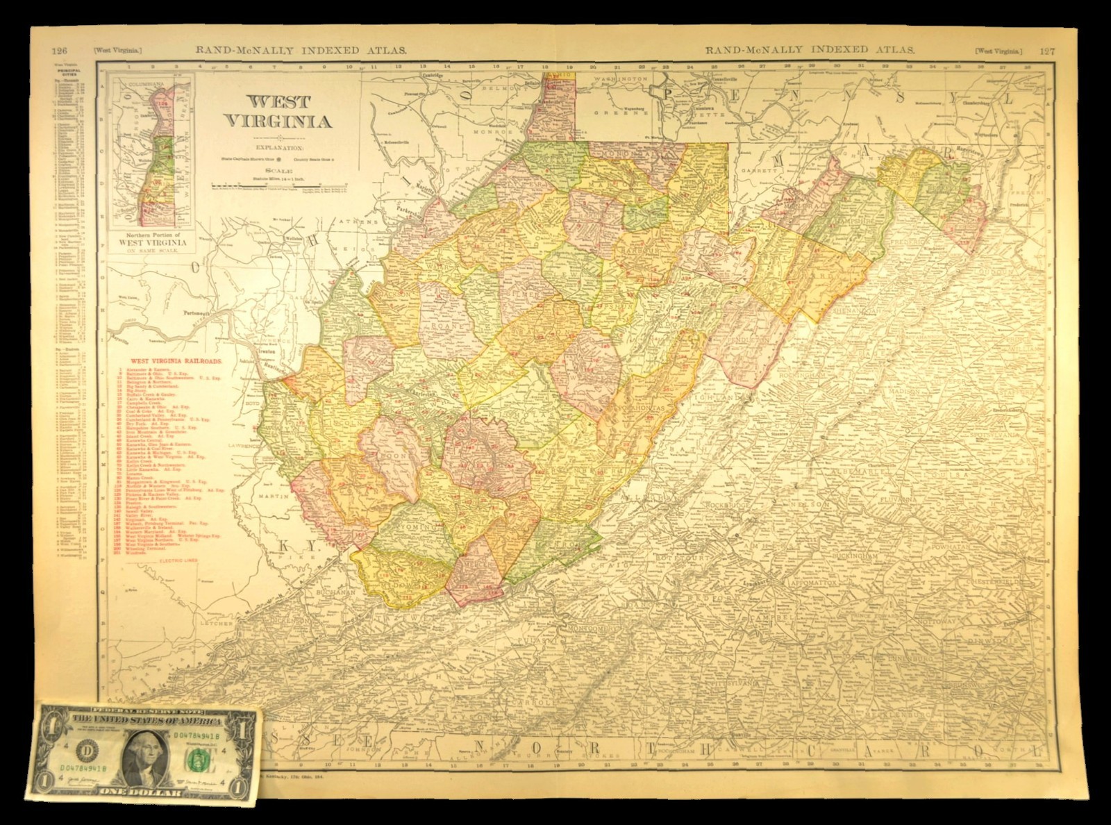 1911 Antique West Virginia Railroad Map ORIGINAL Atlas Coal & Coke Railway DATED 1911 Antique West Virginia Railroad Map ORIGINAL Atlas Coal & Coke Railway DATED