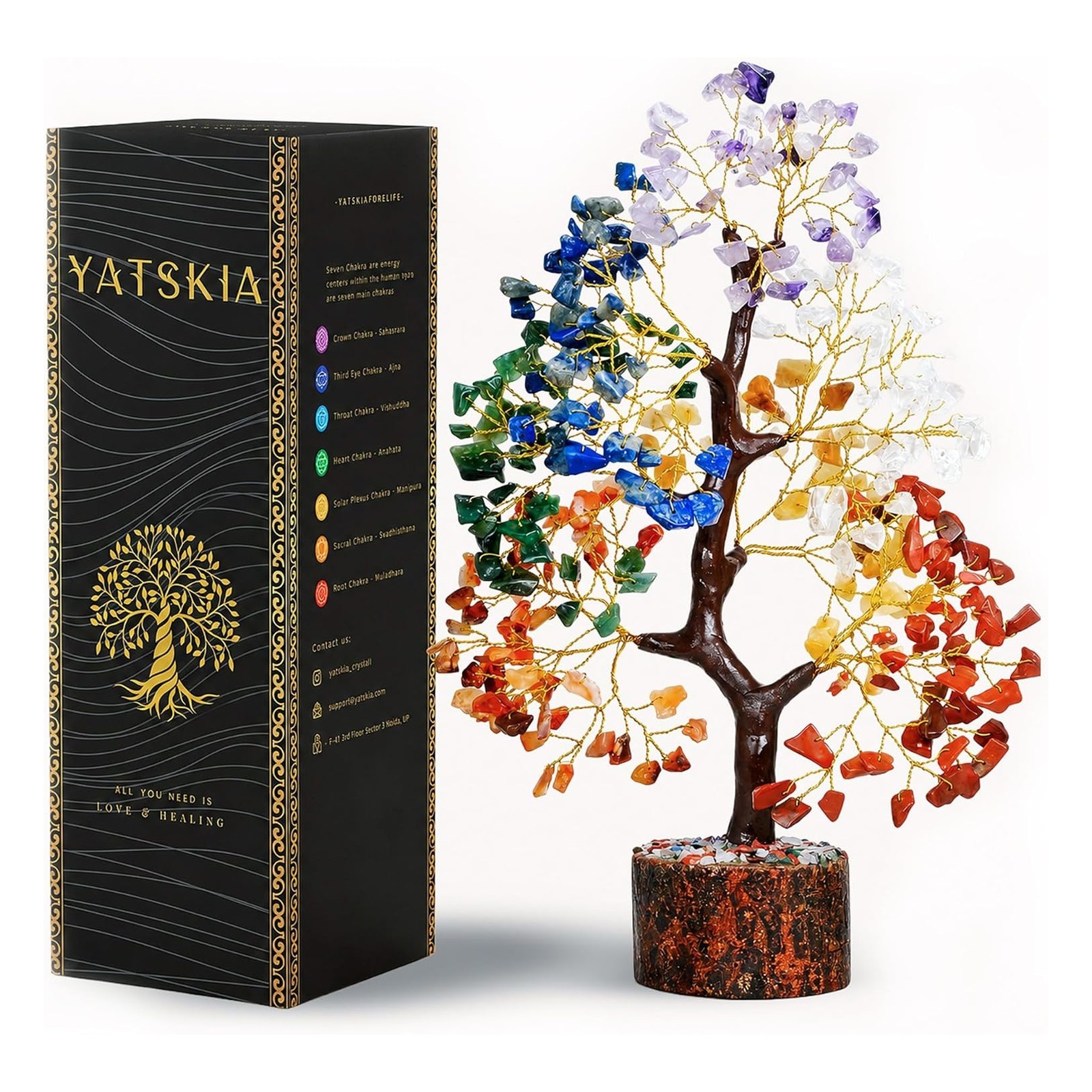 YATSKIA 7 Chakra Tree of Life - Crystals and Healing Stones | Birthday Gifts YATSKIA 7 Chakra Tree of Life - Crystals and Healing Stones | Birthday Gifts