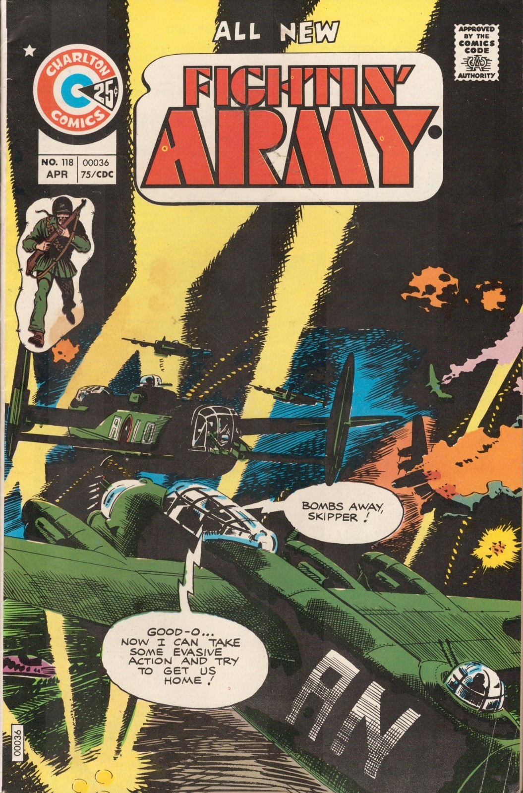 50526: CHARLTON COMICS FIGHTIN\' ARMY #118 Fine Plus Grade