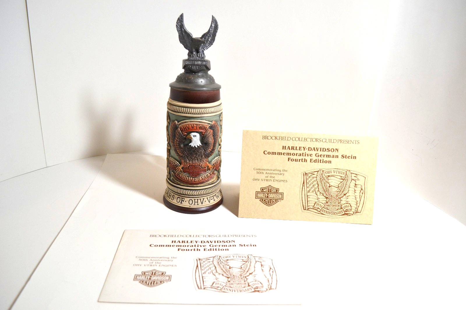 HARLEY DAVIDSON NOS COLLECTIBLE 1986 4TH EDITION GERMAN STEIN V TWIN HARLEY DAVIDSON NOS COLLECTIBLE 1986 4TH EDITION GERMAN STEIN V TWIN