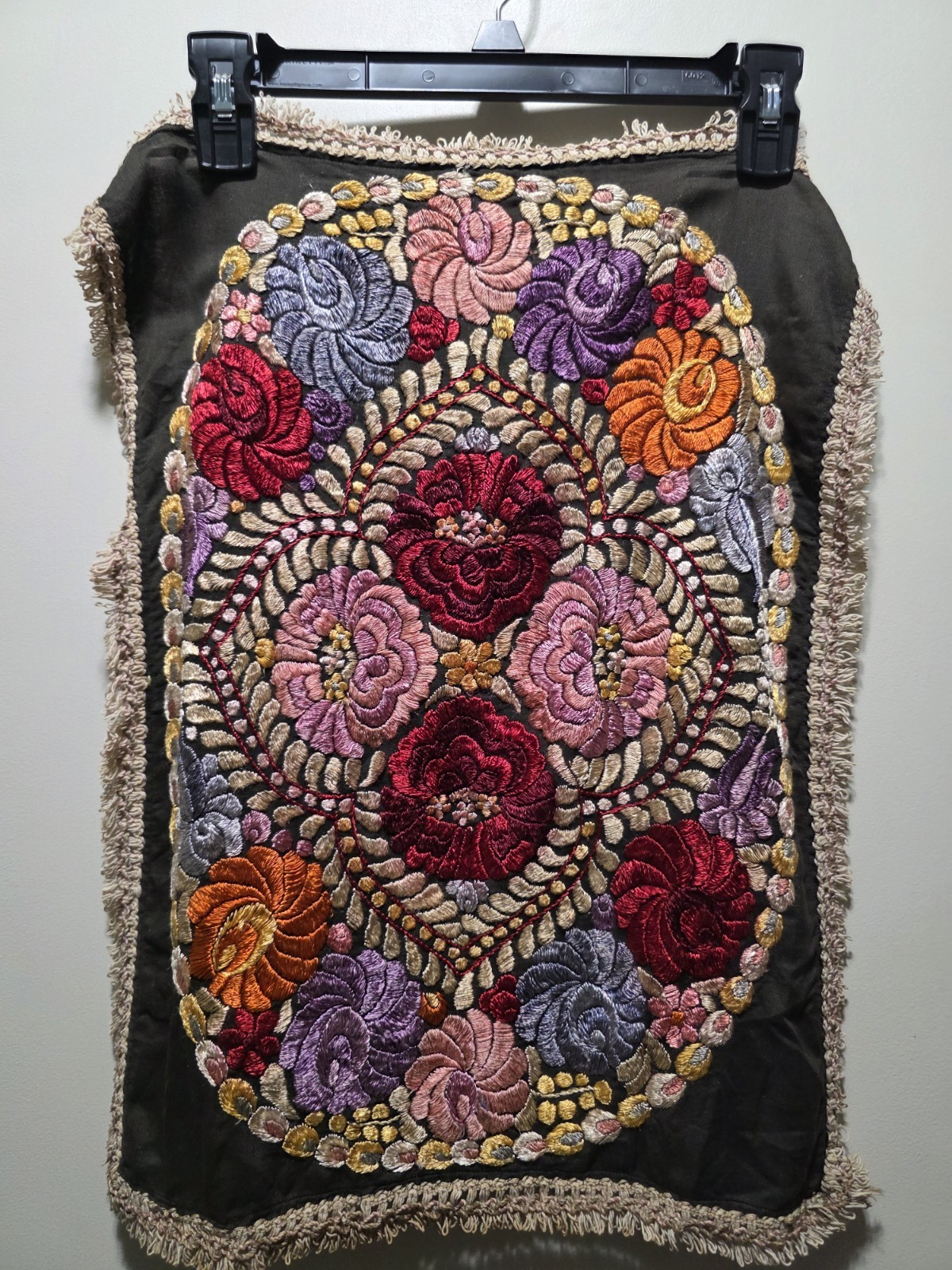 Antique Hungarian Floral Matyo Silk Embroidered 22x16 Textile Handmade Antique Hungarian Floral Matyo Silk Embroidered 22x16 Textile Handmade