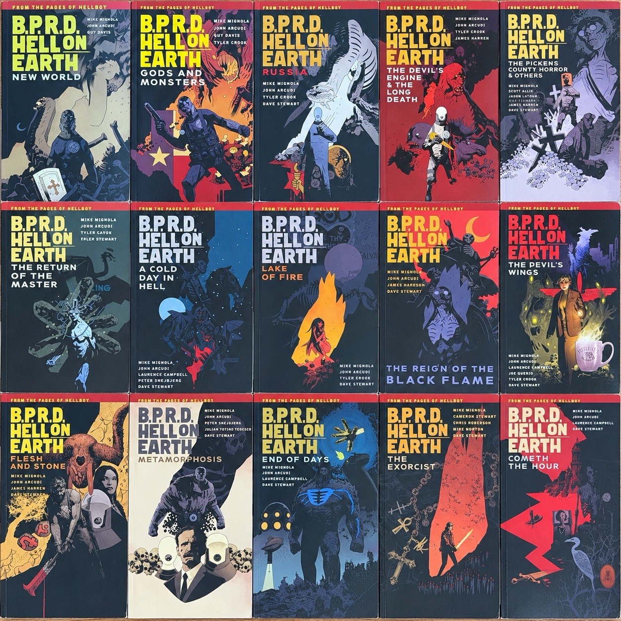 BPRD Hell on Earth Vol 1-15 Complete TPB Set 1st Editions Mignola Dark Horse