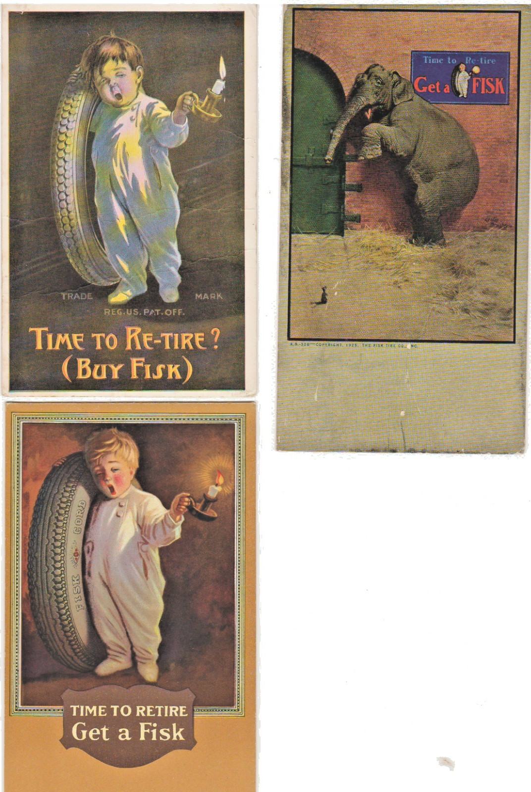 16 Different Fisk Tire Advertisements, Various Tires , Little Boy w/Candle, Plus 16 Different Fisk Tire Advertisements, Various Tires , Little Boy w/Candle, Plus