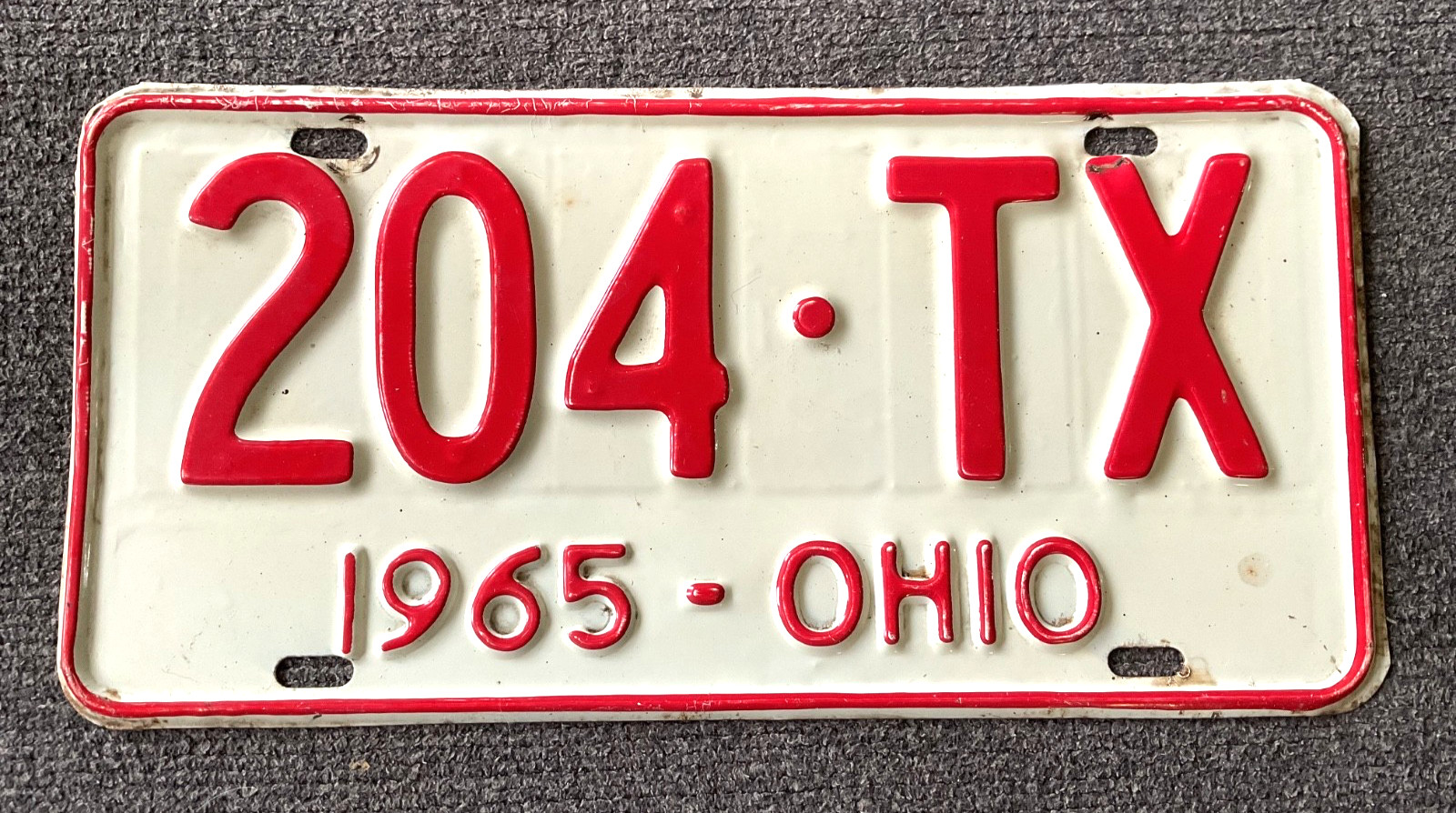 RARE 1965 OHIO LICENSE PLATE ORIGINAL PAINT CHEVY FORD DODGE ETC NICE 