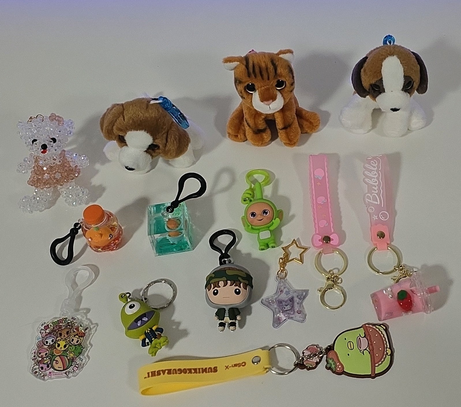 Mixed Lot Keychains Charms w/ Detachable Keyring Carabiner, Sanrio Tokidoki Etc