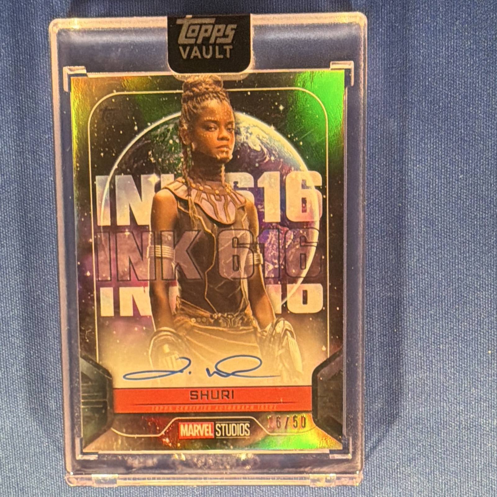 Topps 2016 Marvel (MCU) Vault Black Panther Shuri Letitia Wright Auto “16”/50 Topps 2016 Marvel (MCU) Vault Black Panther Shuri Letitia Wright Auto “16”/50