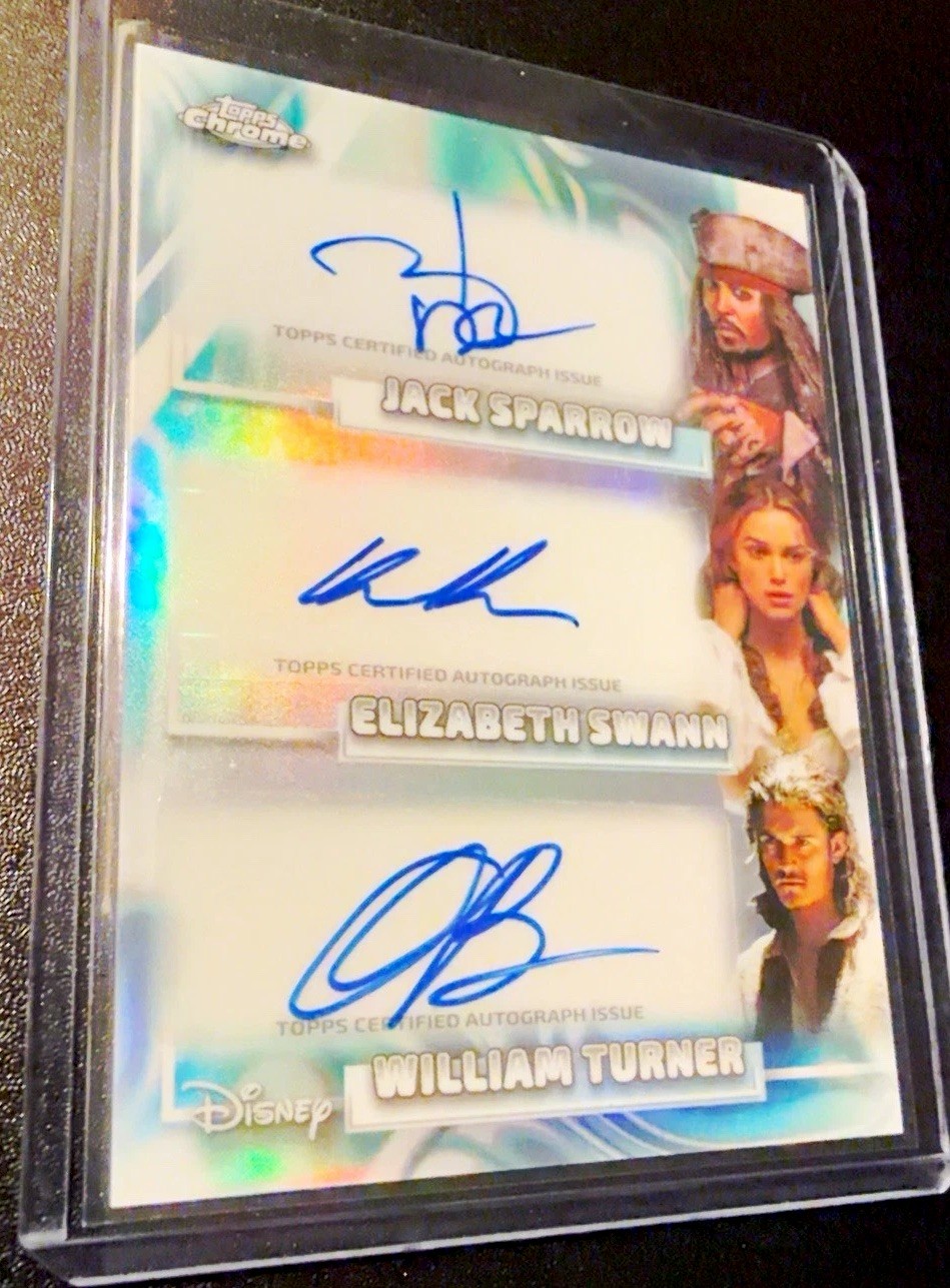 2026 Topps Disney Chrome TR-DKB Authentic Triple Auto Jack Sparrow Swann Turner 2026 Topps Disney Chrome TR-DKB Authentic Triple Auto Jack Sparrow Swann Turner