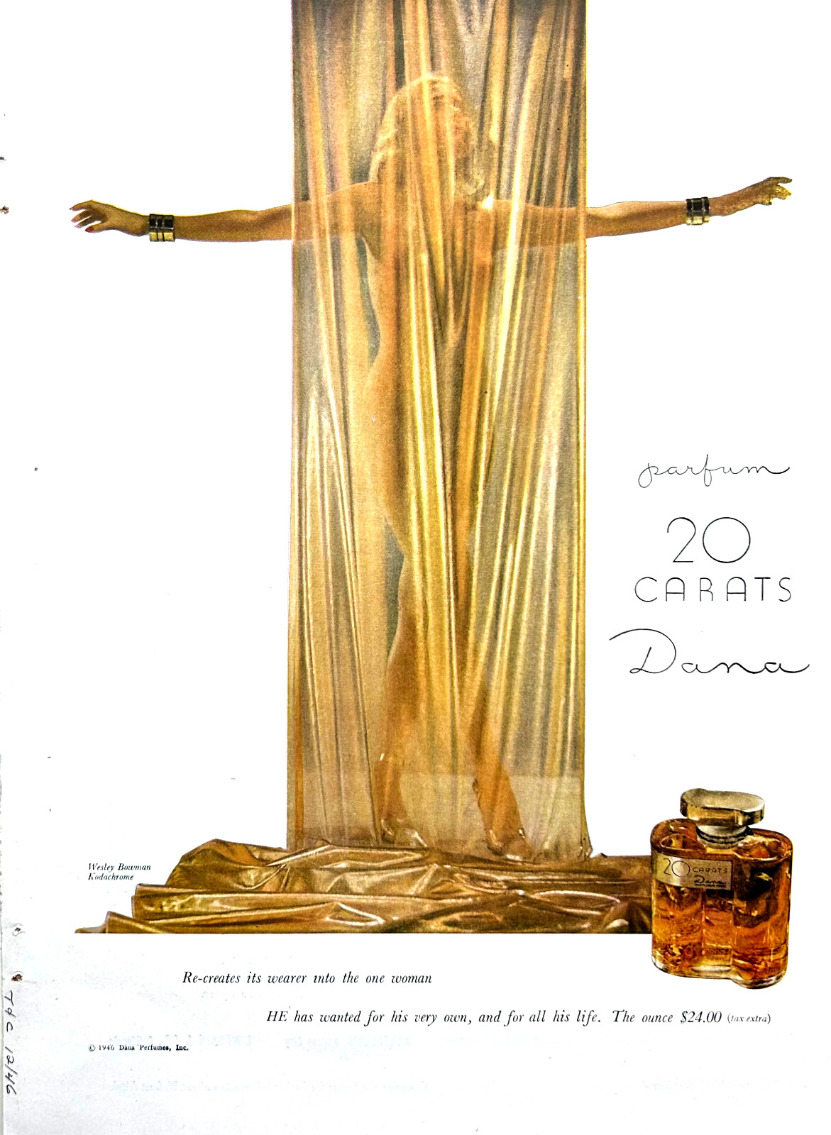 1946 Ad Dana Perfumes 20 Carats Wesley Bowman Photo