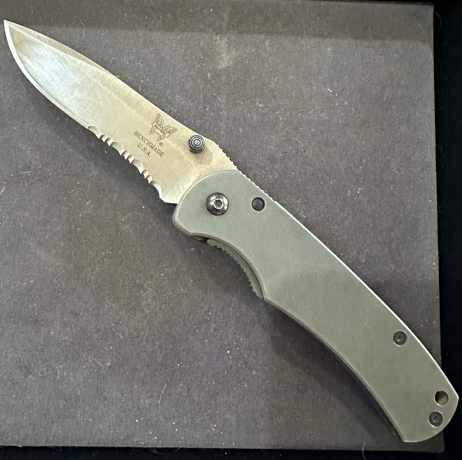 VINTAGE BENCHMADE 750S PINNACLE – TITANIUM MONOLOCK – RARE - DISCONTINUED