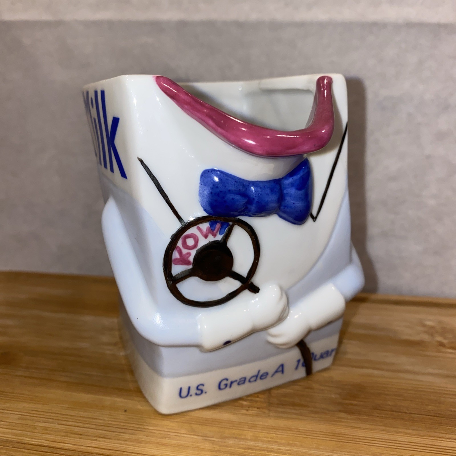 80\'s Disney Mr Dairy Goodz Ceramic Milk Creamer Epcot Kitchen Caberet NO LID
