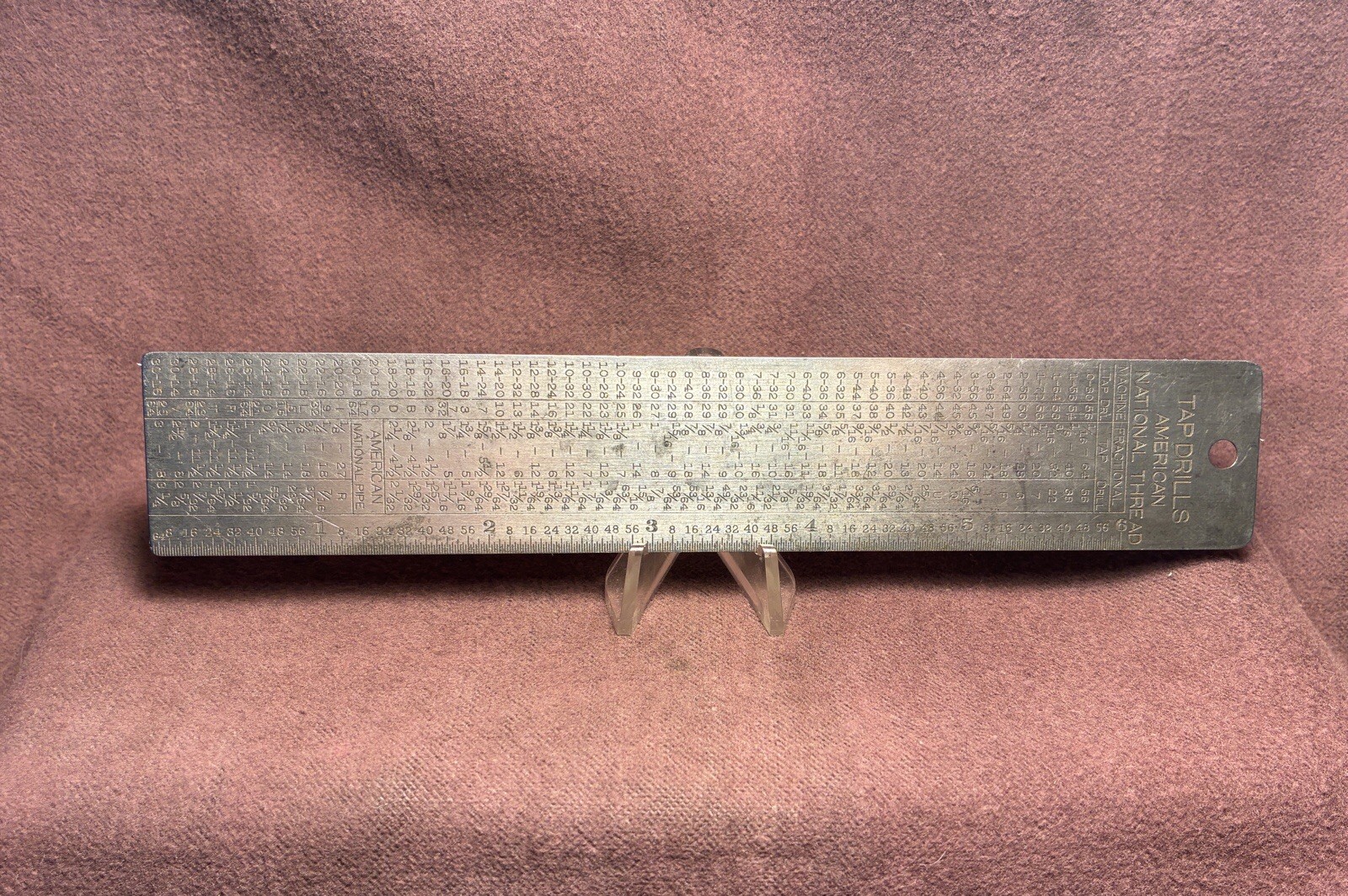 Vintage L.S. Starrett No.588 Machinist Ready Reference Table with 6 in Rule Used Vintage L.S. Starrett No.588 Machinist Ready Reference Table with 6 in Rule Used