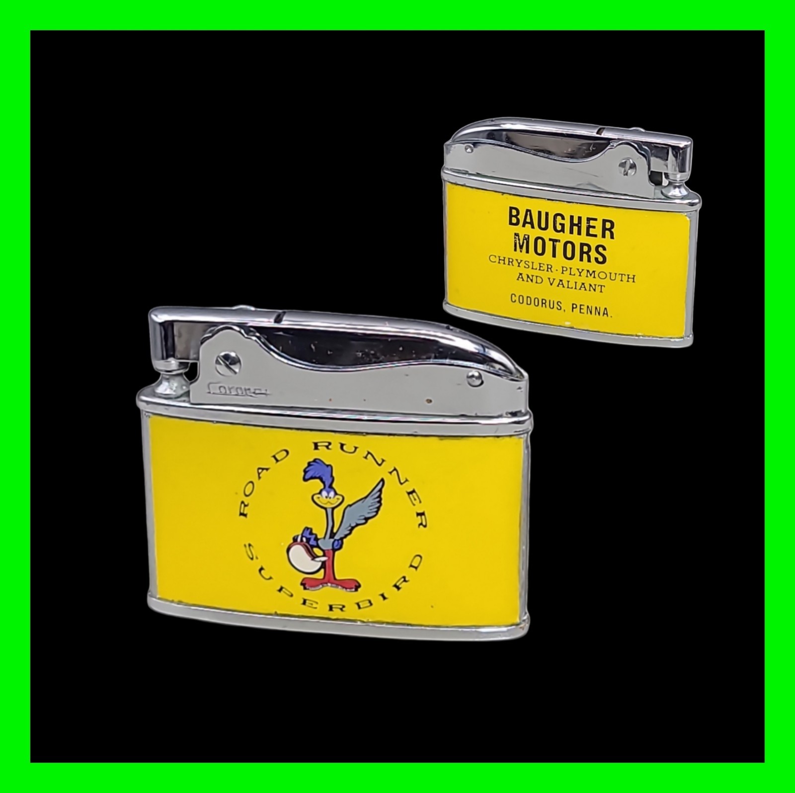 Road Runner Superbird Baugher Motors Chrysler Plymouth Flat Ad Petrol Lighter