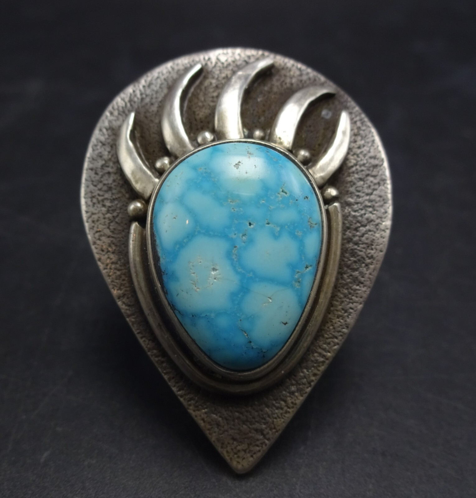 Huge JAMES MARTIN Vintage NAVAJO Sterling Silver TURQUOISE RING size 11.5 - 12
