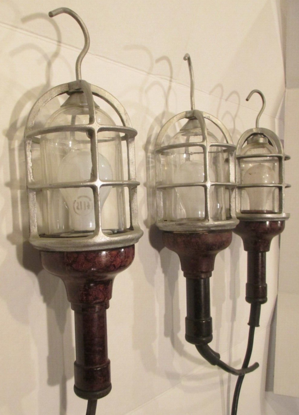 Lot 3 Vintage Nautical Industrial Trouble Light Stewart R Browne Bakelite   BSMT