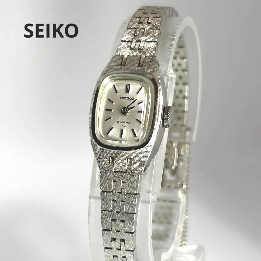 Seiko Vintage Ladies Manual Winding Watch 21Jewels Silver Dial 1970s Seiko Vintage Ladies Manual Winding Watch 21Jewels Silver Dial 1970s
